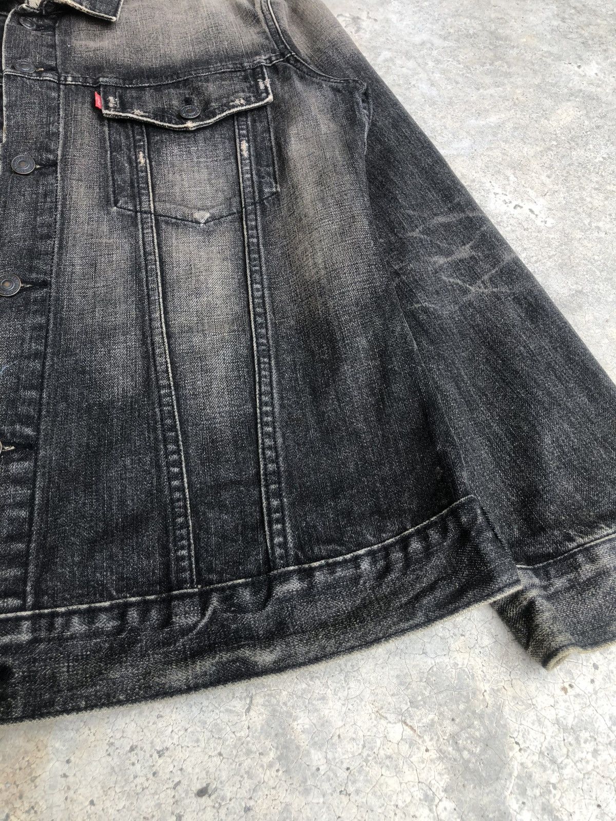 Levi's Y2k Levi’s Denim Jacket Mud Wash Distressed Size US L / EU 52-54 / 3 - 10 Thumbnail