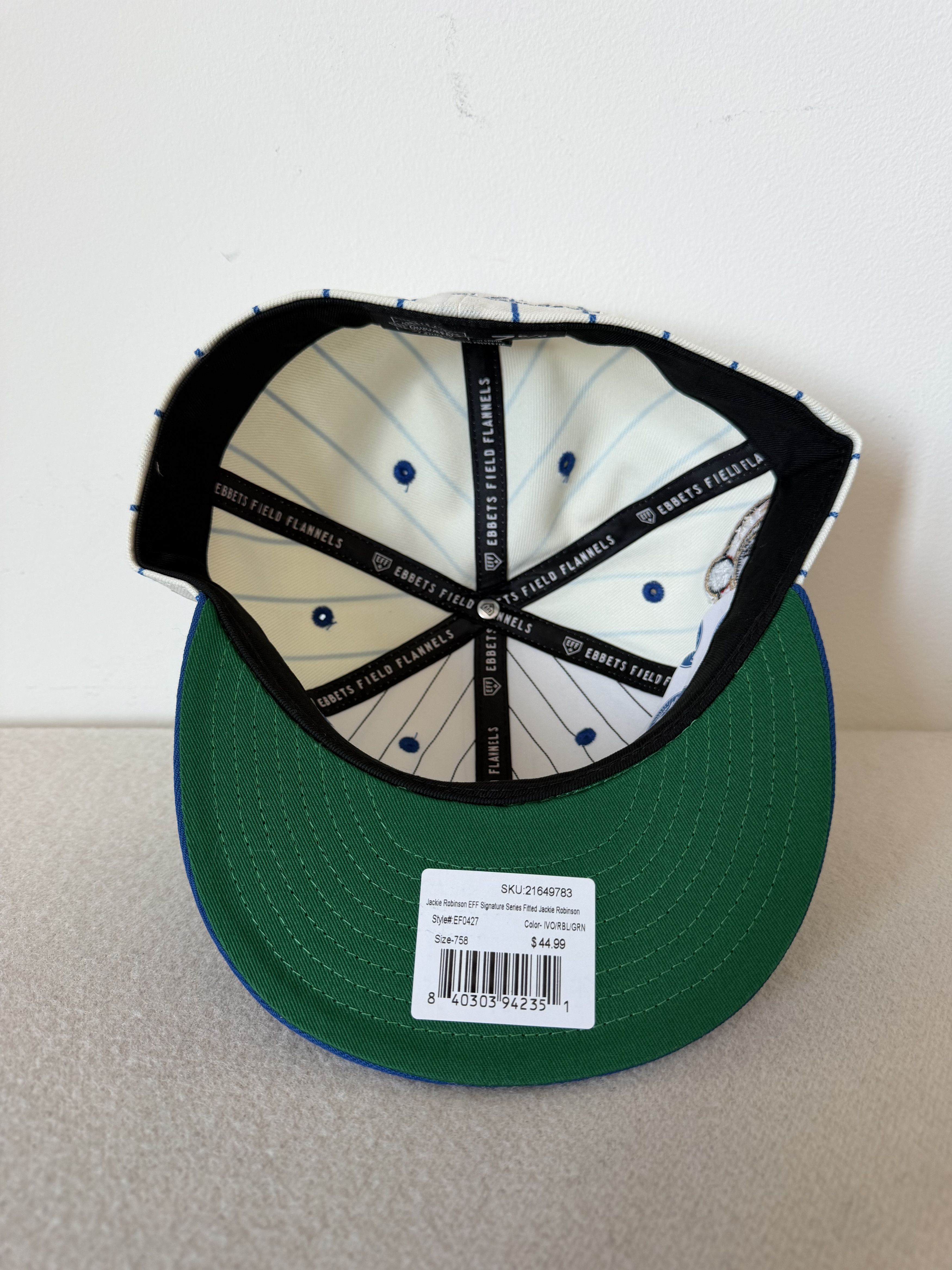 New Era 7 5/8 Ebbets Field Flannels Jackie Robinson 42 Signature Hat Size ONE SIZE - 5 Thumbnail