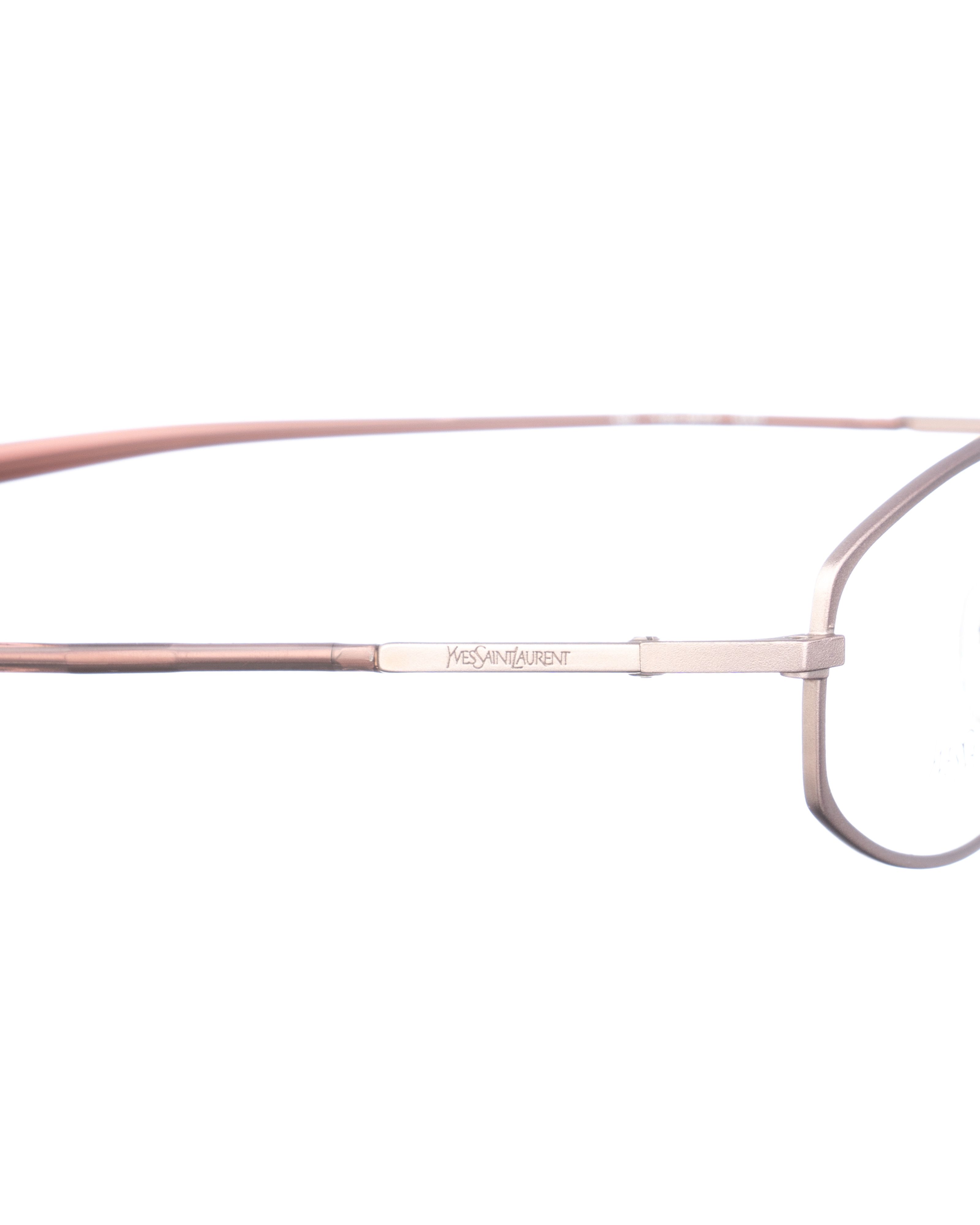 Yves Saint Laurent 00s Beige Gold Metal Glasses