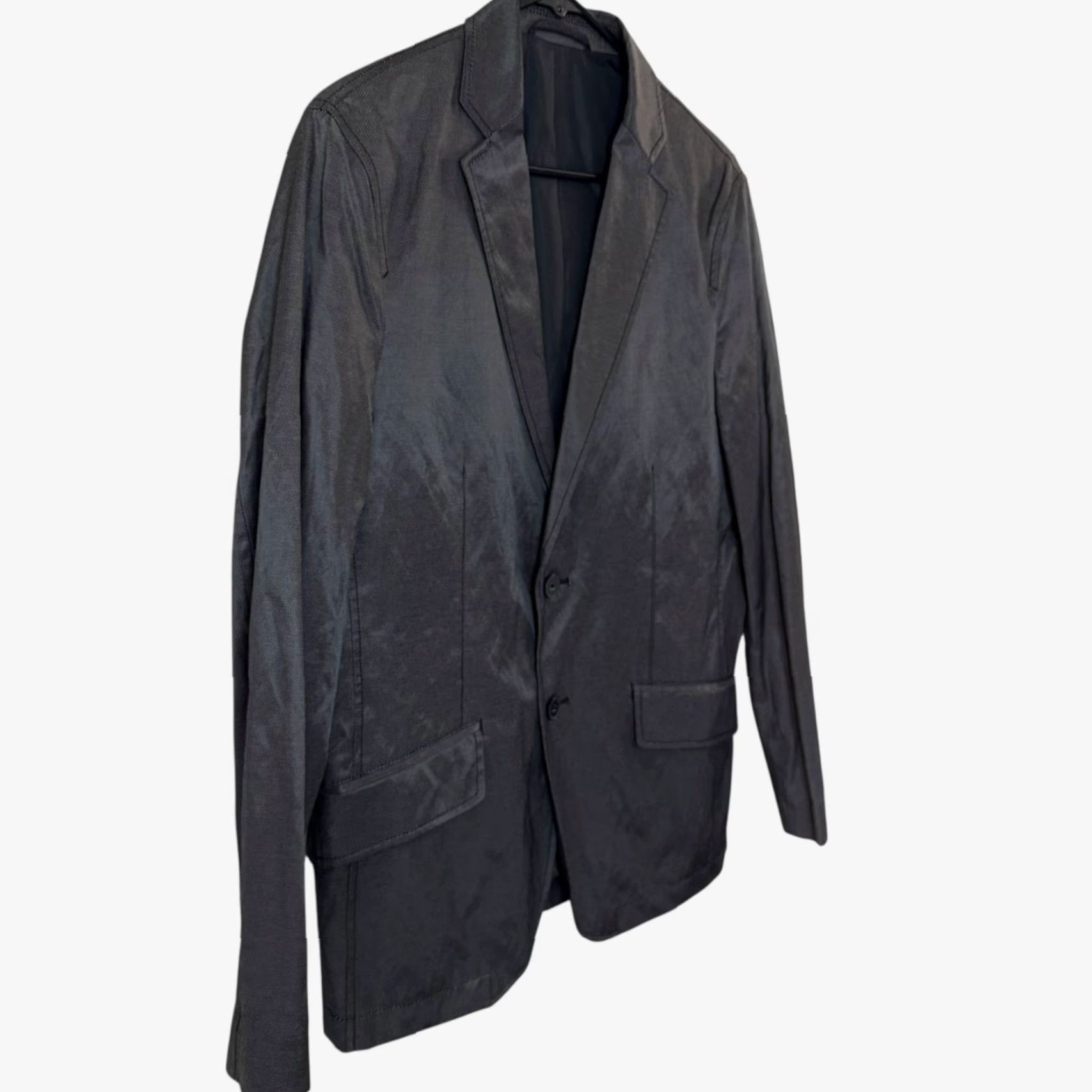Vintage G2000 Blù Metallic Blazer Jacket Gray Two-Button Sport Coat Mens EU 46 US Medium Blazer Sport Coat Mens Size 46R - 3 Thumbnail