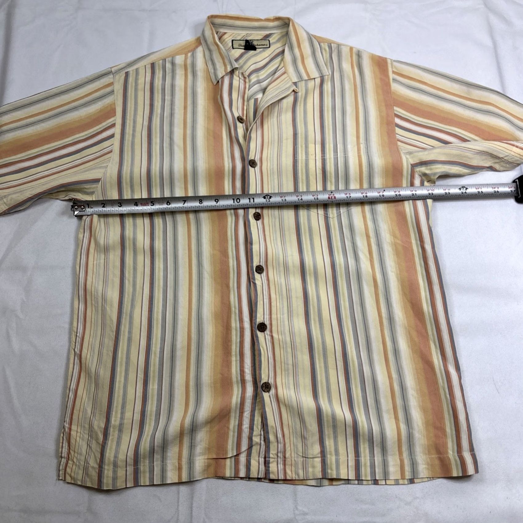 Tommy Bahama Tommy Bahama Shirt Men Striped Silk Hawaiian Short Sleeve S Multicolor Size US S / EU 44-46 / 1 - 5 Thumbnail