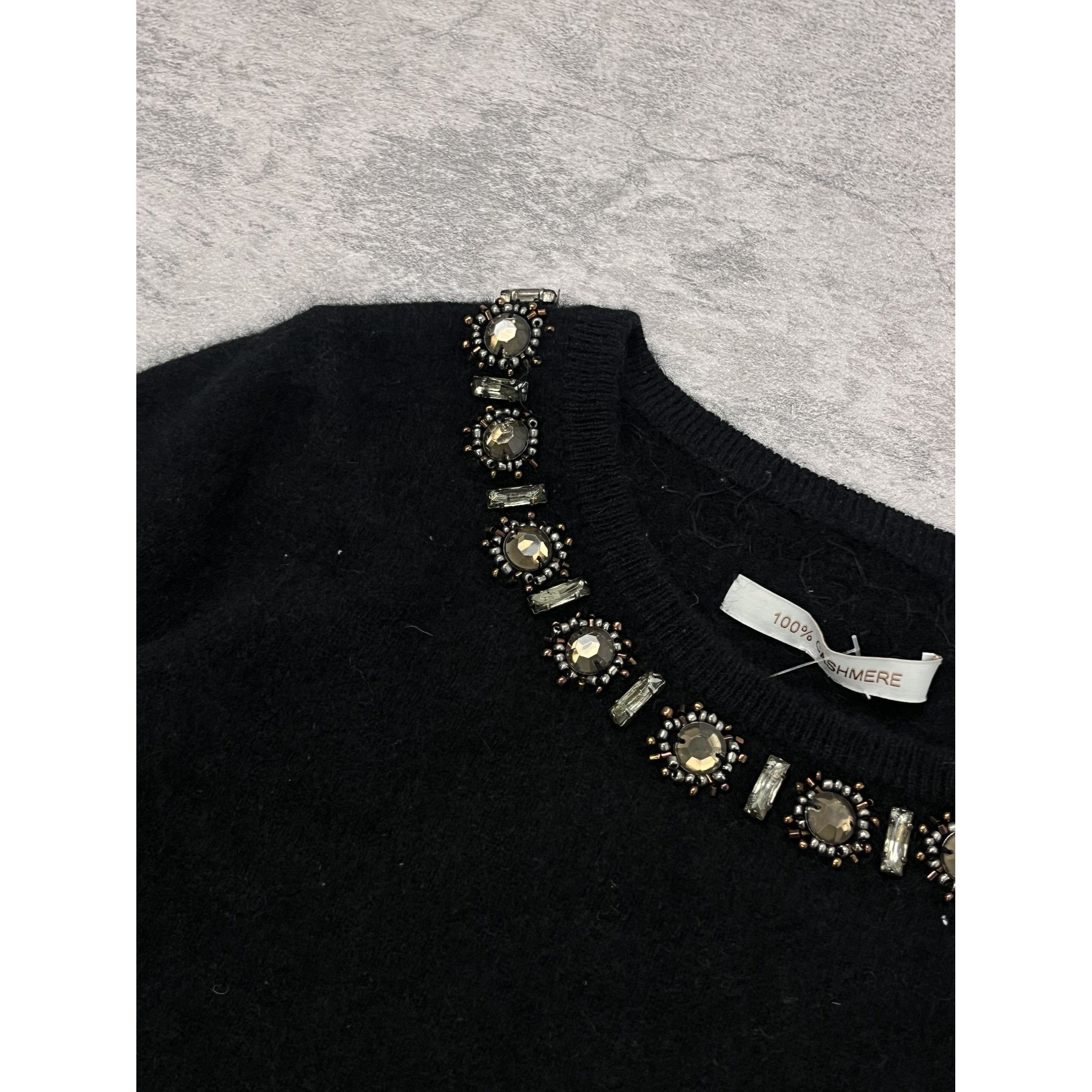 Other Vintage Cashmere Black Knit Sweater With Stone Size M / US 6-8 / IT 42-44 - 2 Thumbnail