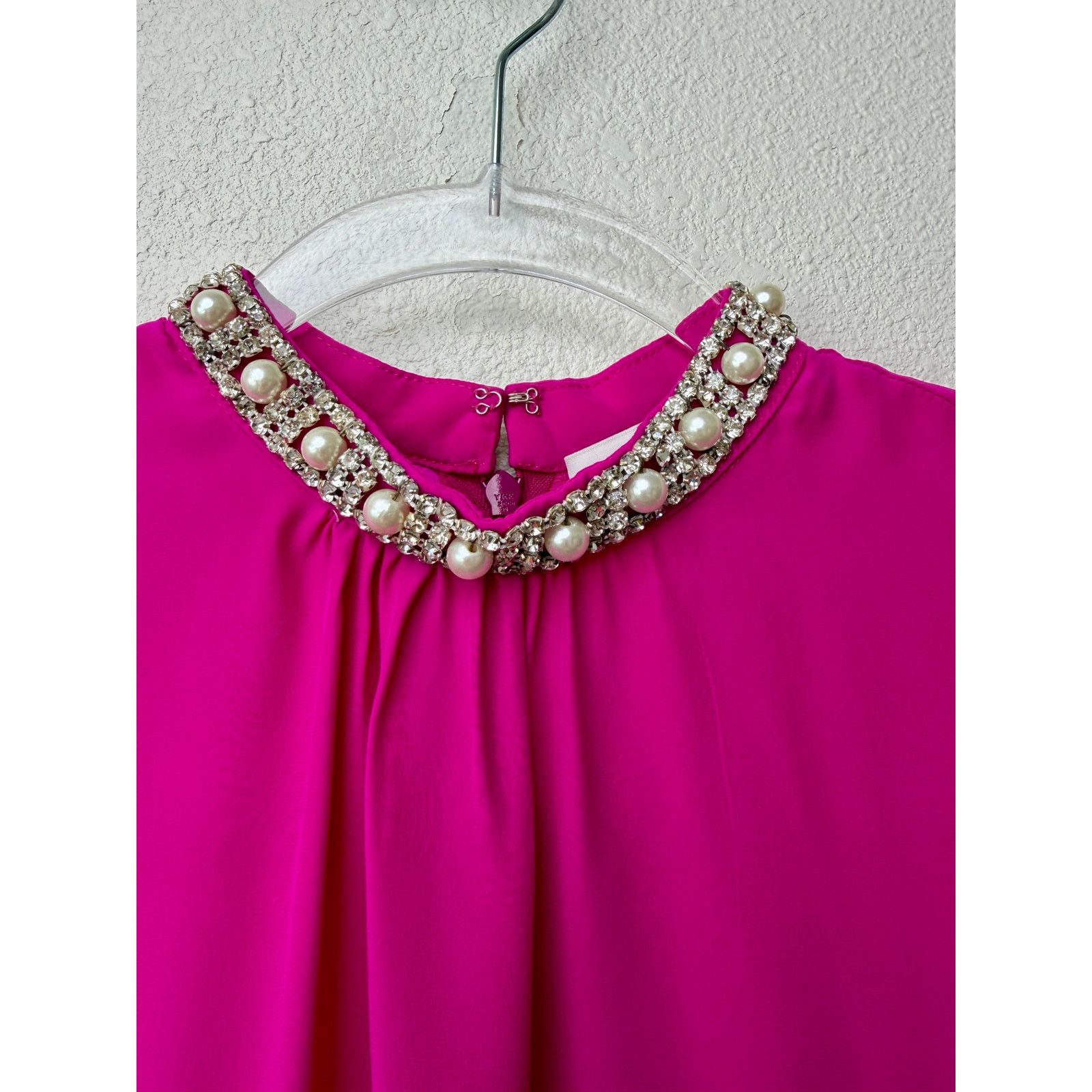 Amanda Uprichard Amanda Uprichard Silk Pearl High Neck Blouse US S Pink Size S / US 4 / IT 40 - 6 Thumbnail
