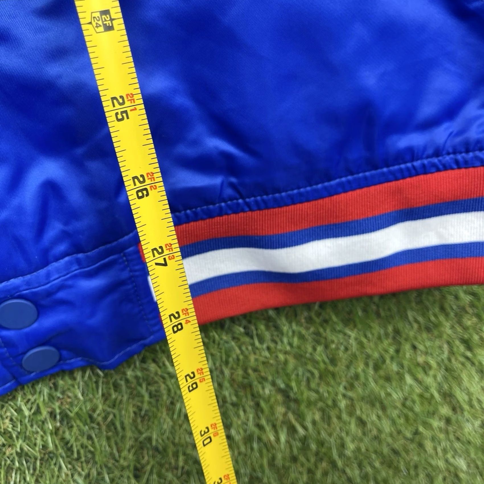 Pro Standard Chicago Cubs Satin Jacket Mens 2XL Pro Standard Blue Snap Up Spellout Varsity Bomber Jacket Blue Cubs Mens 2XL Satin Jacket Pro Standard Vintage No Size US XXL / EU 58 / 5 - 4 Thumbnail