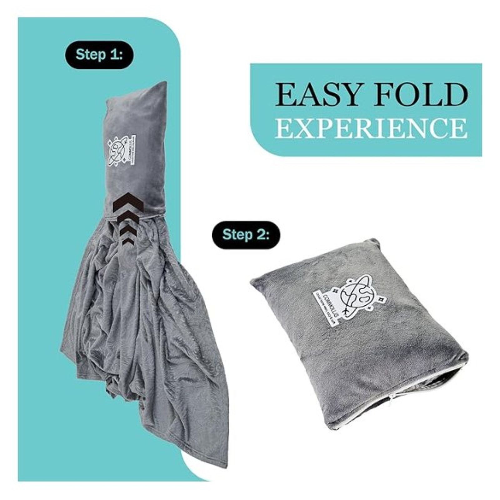 The Unbranded Brand Travel Blanket, 50x70" blanket or pillow, hooks carryon Size ONE SIZE - 5 Thumbnail
