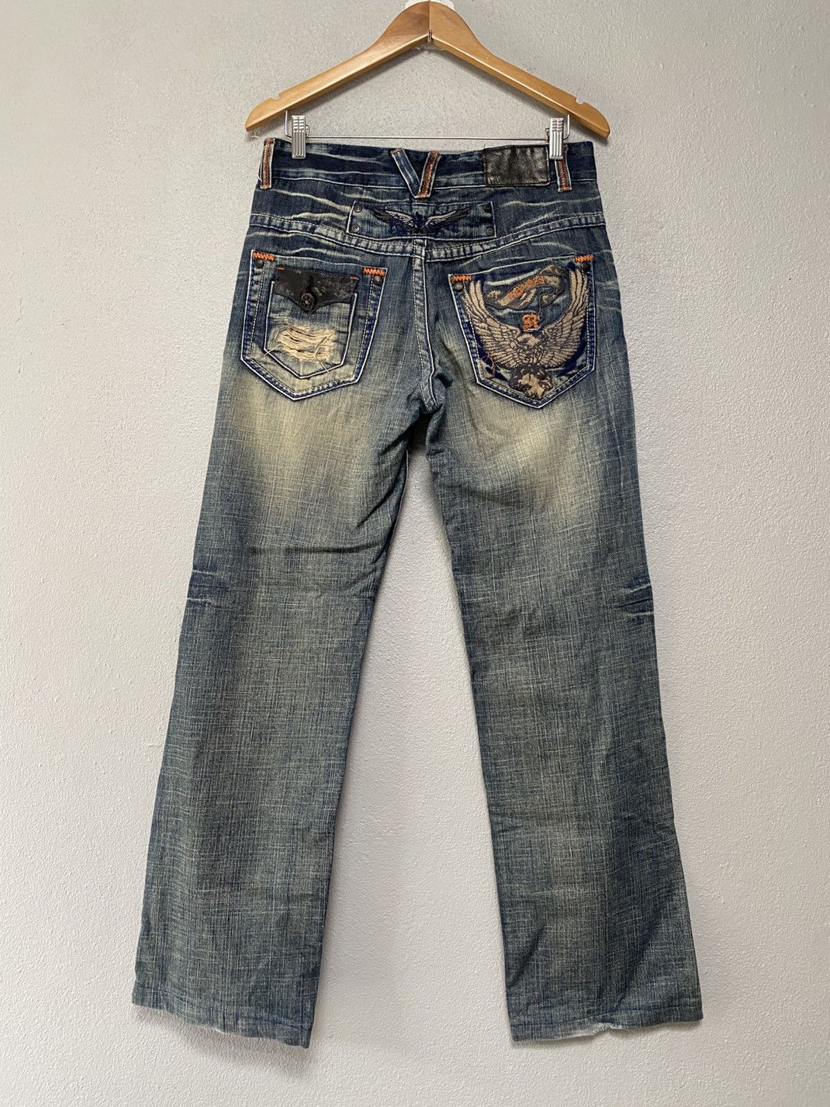Japanese Brand Rioberra straight cut bleach jeans Size US 31 - 1 Thumbnail