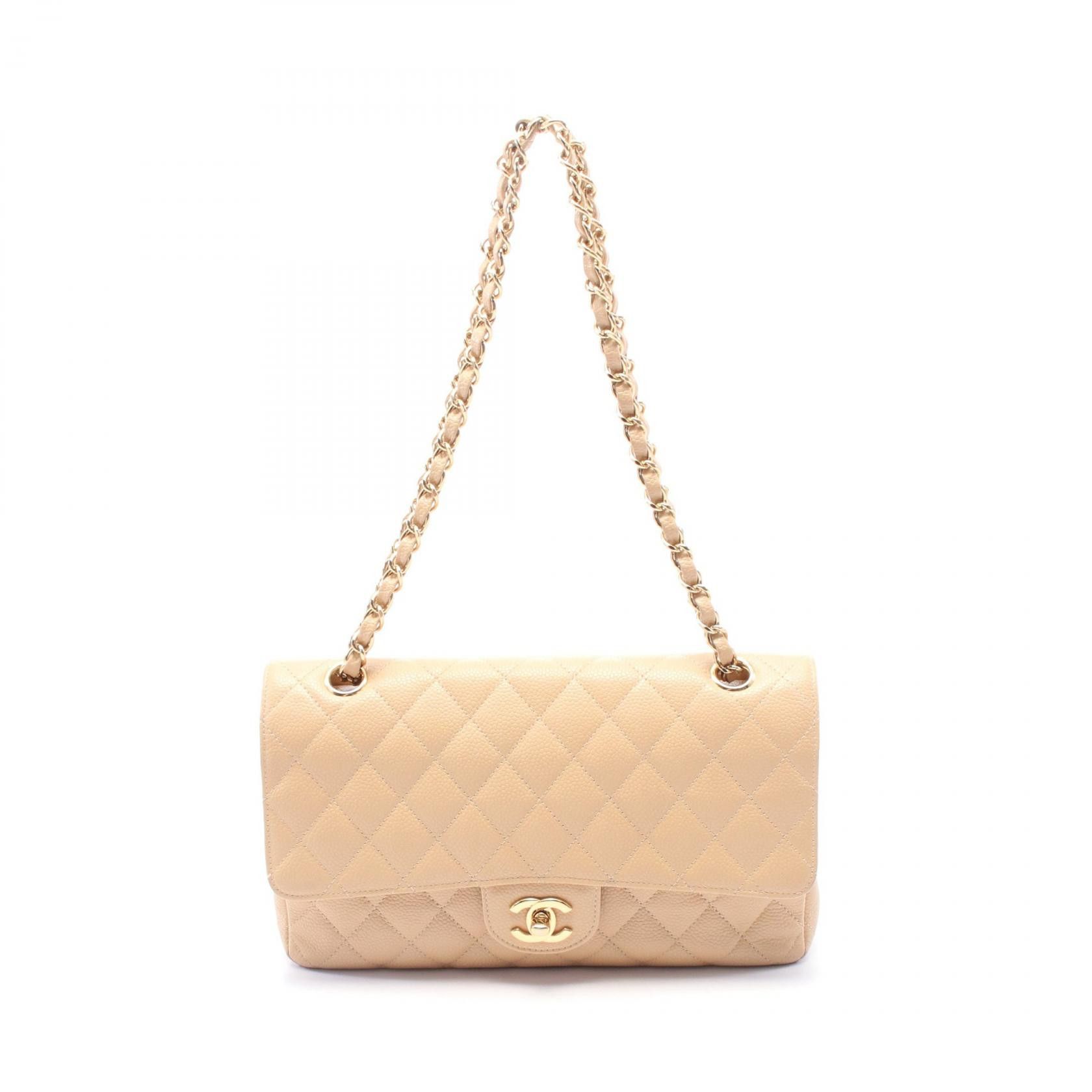 Chanel Chanel Matelasse Grained Calfskin Shoulder Bag Leather Shoulder Bag A01112 in Beige, Women's