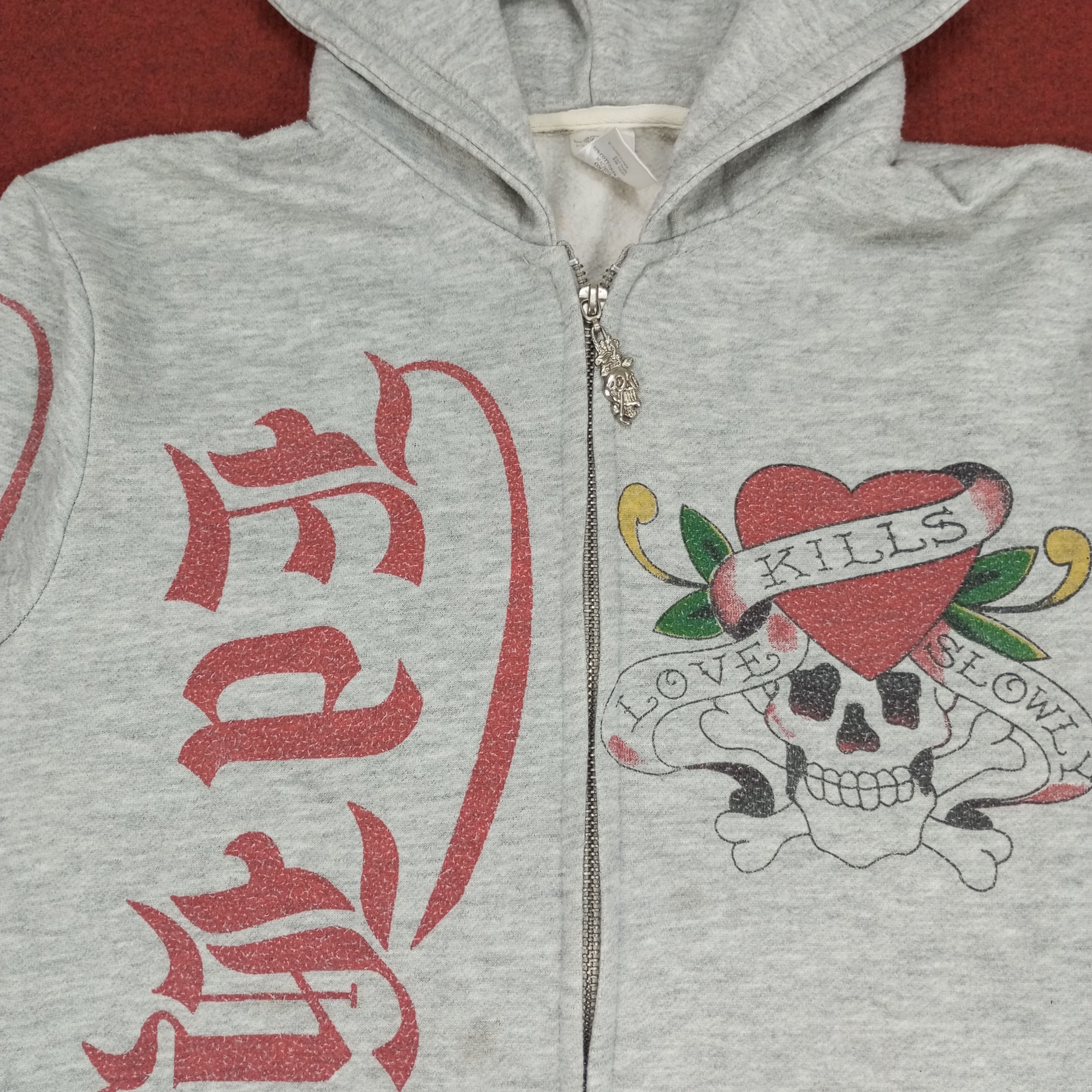 Christian Audigier Ed Hardy Designer Brand Skulls Design Zipper Hoodies Size US M / EU 48-50 / 2 - 4 Thumbnail