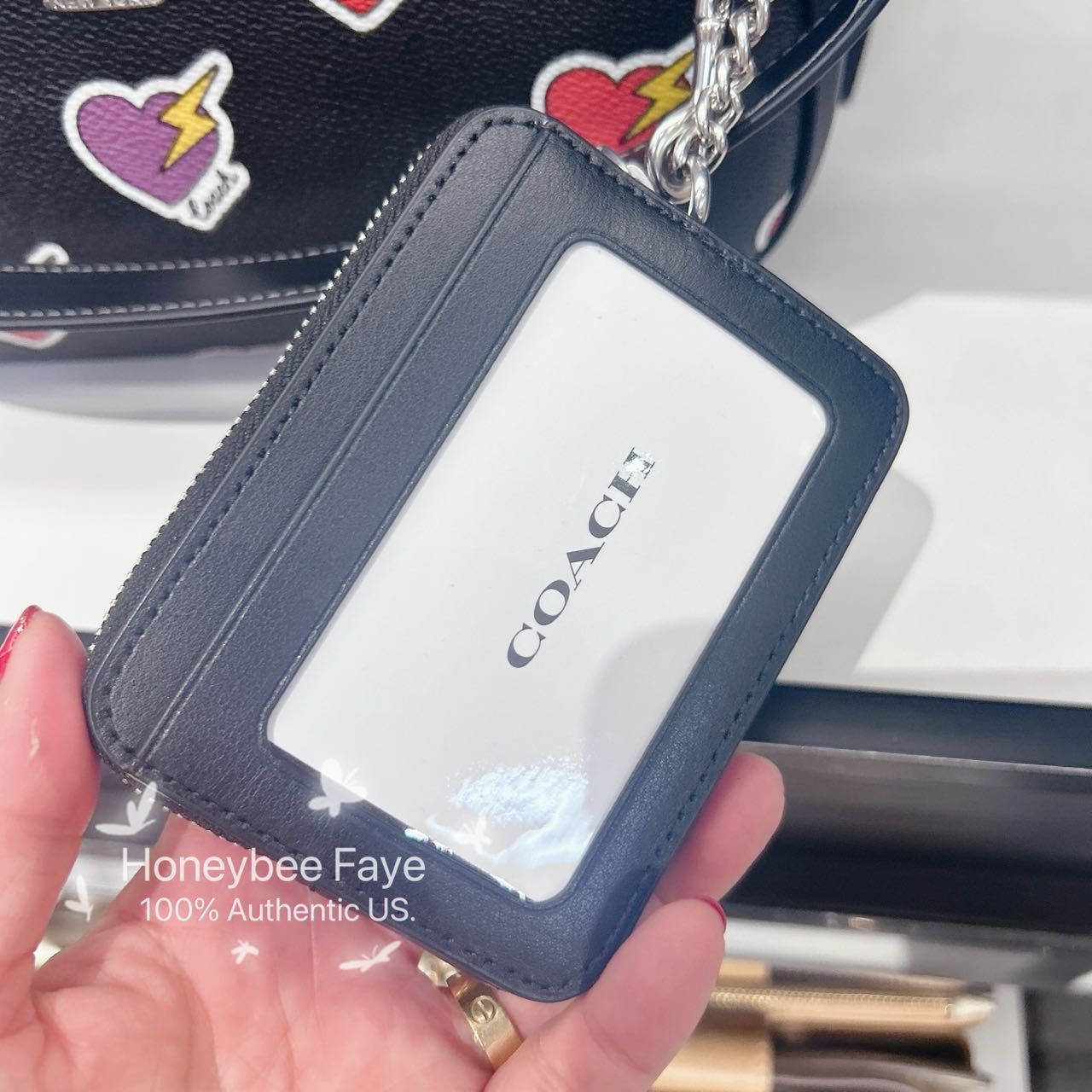 Coach Zip Card Case With Heart Bolt Print CW453 Size ONE SIZE - 2 Thumbnail