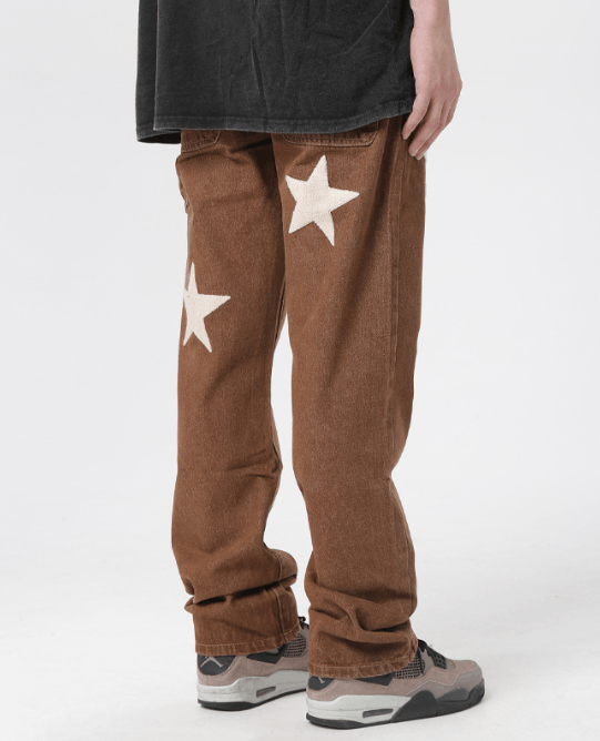 Japanese Brand × Jean Star embroidery retro trend loose casual jeans y2k Size US 32 / EU 48 - 3 Thumbnail