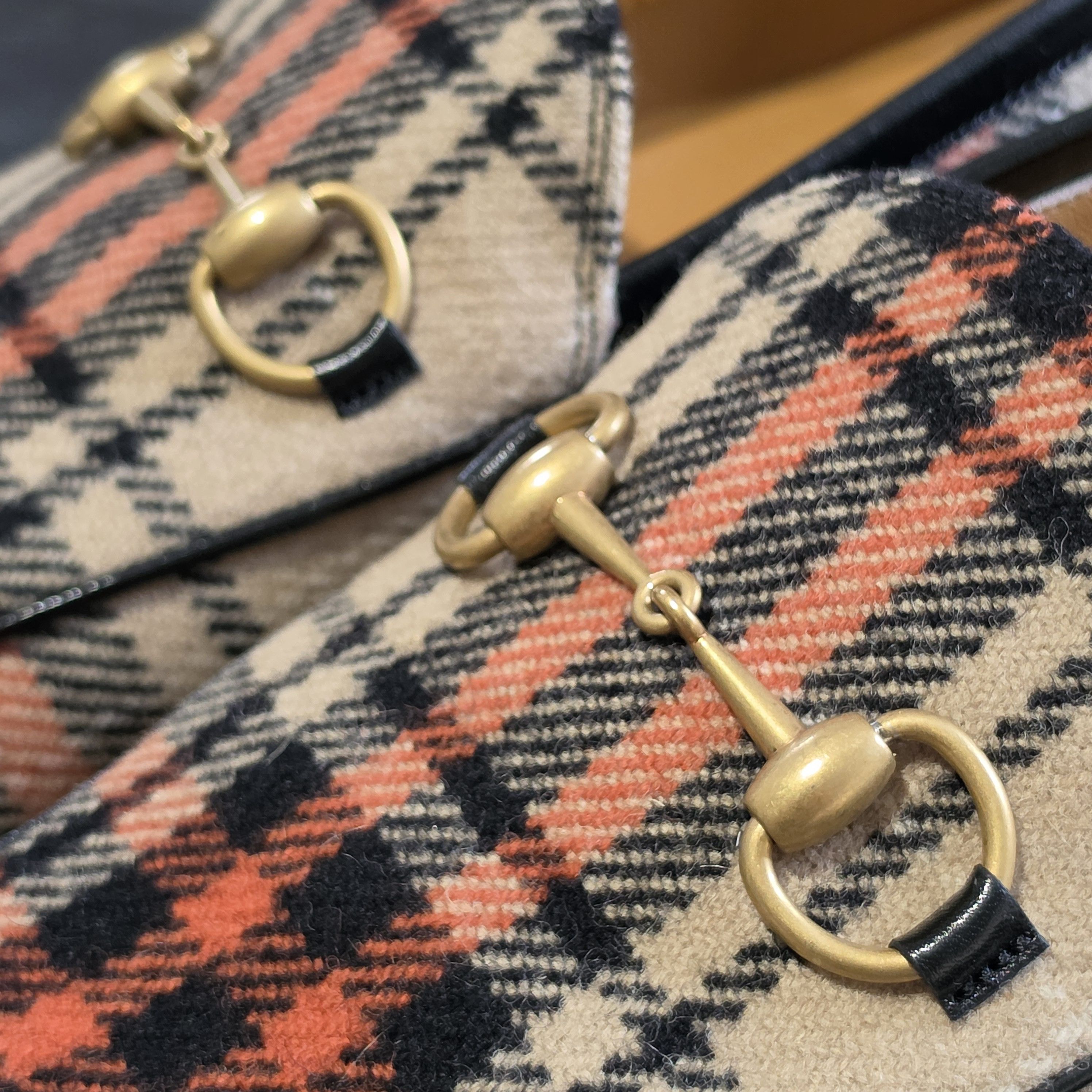 Gucci Jordaan Horse-bit Wool Plaid Loafers Size US 12 / EU 45 - 4 Thumbnail