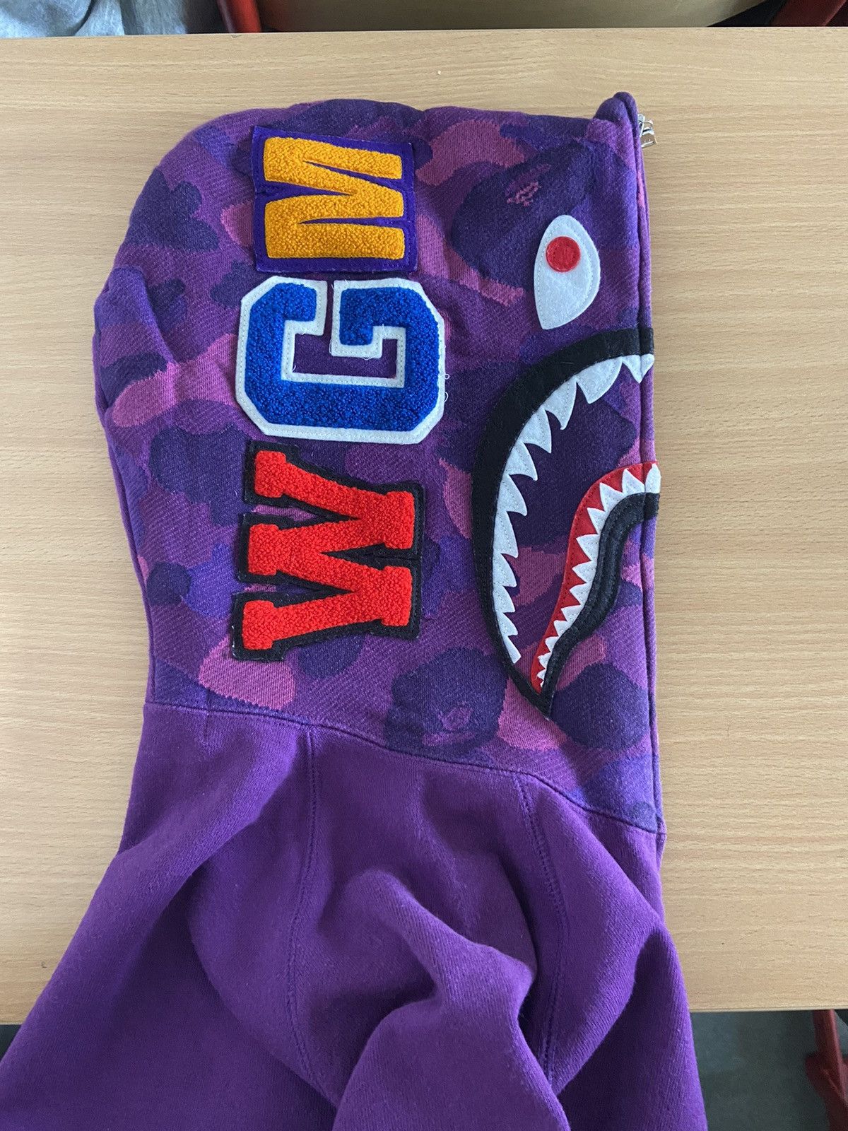 Bape Bape shark Purple camo hoodie Size US M / EU 48-50 / 2 - 2 Thumbnail