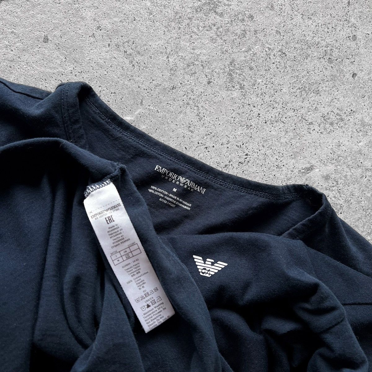 Armani × Emporio Armani Emporio Armani EA7 Mens Blue SS Solid Pattern Cotton T-Shirt Size US M / EU 48-50 / 2 - 3 Thumbnail