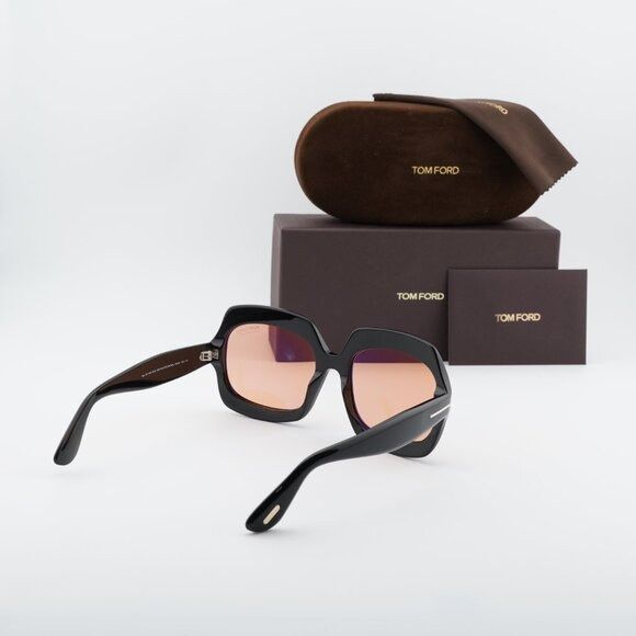 Tom Ford Tom Ford Ren FT1155 05E Sunglasses Black Square Frame Size ONE SIZE - 10 Thumbnail