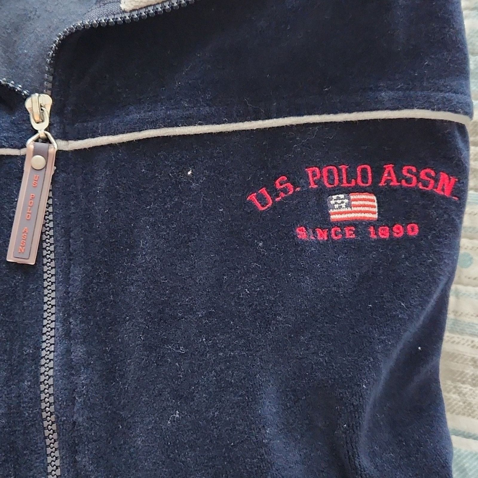 U.S. Polo Assn. US Polo Assn retro velour Men's jacket Large Size US L / EU 52-54 / 3 - 3 Thumbnail