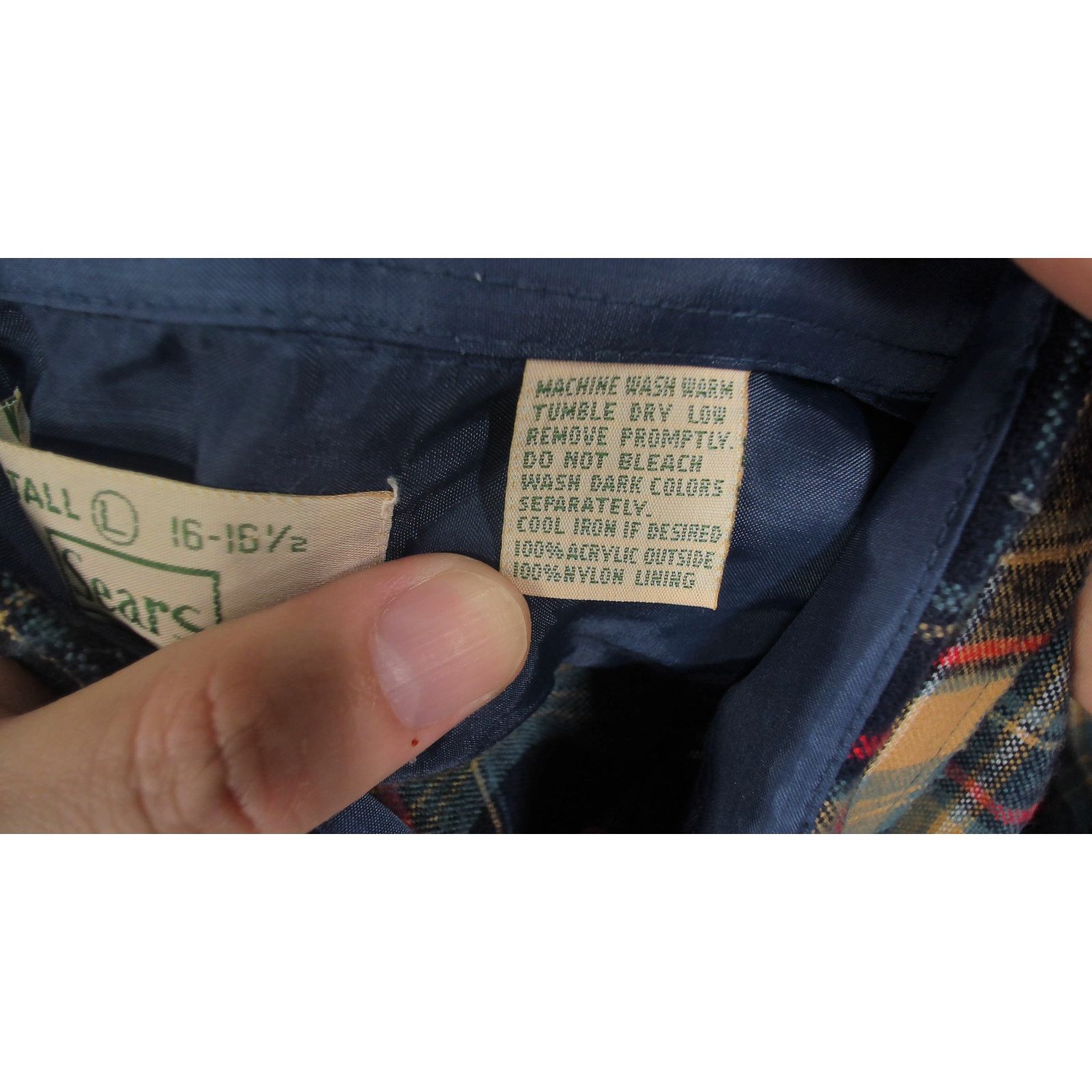 Sears Vintage 70s Sears Boxy Plaid Acrylic Shacket L Tall Size US L / EU 52-54 / 3 - 8 Thumbnail