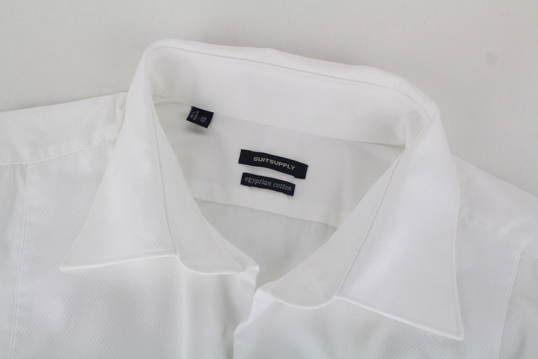 Suitsupply 46/18 White Cotton Twill 72368 Size 46R - 3 Thumbnail