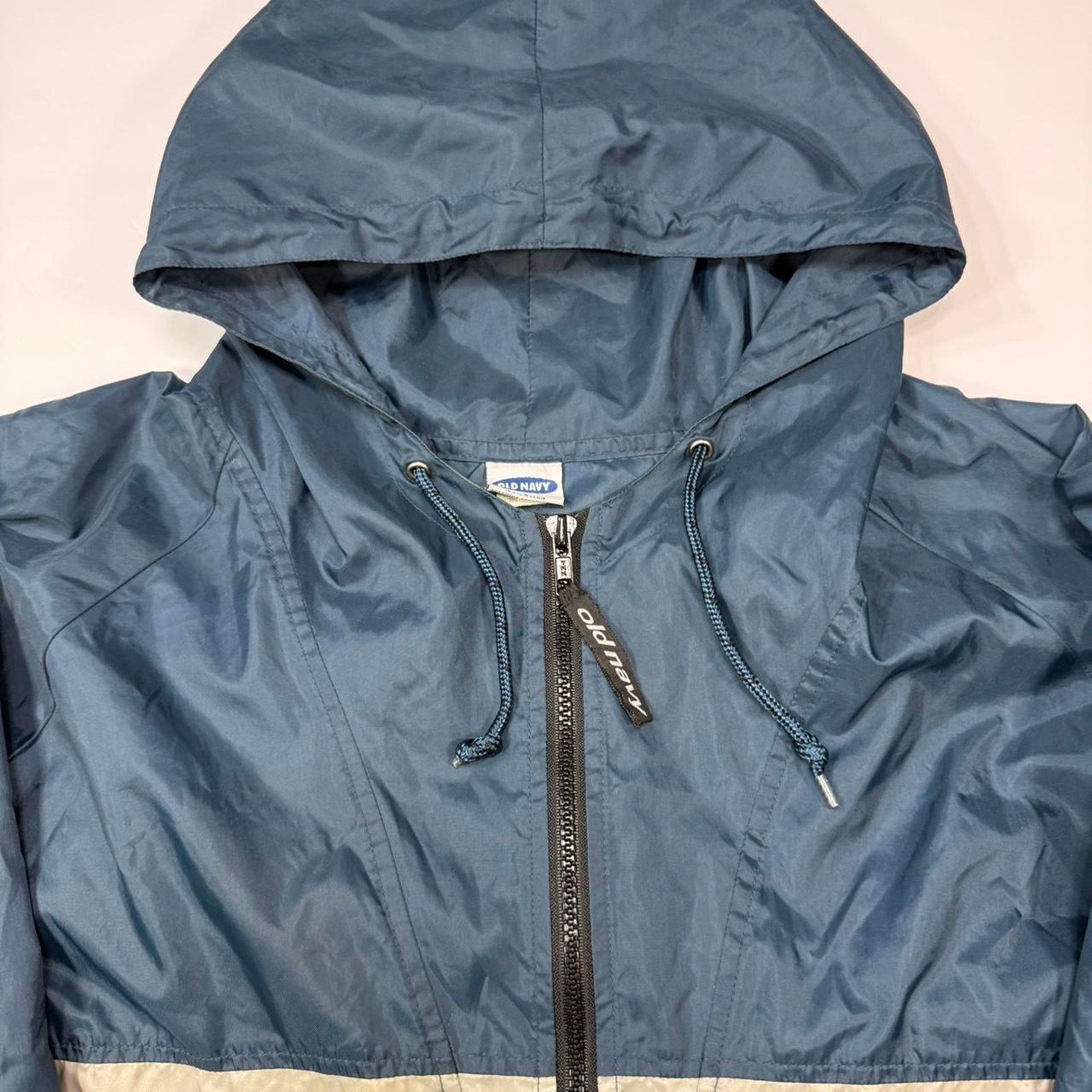 Old Navy Vintage 1999 Old Navy Blue and Cream Quarter Zip Windbreaker Size US S / EU 44-46 / 1 - 4 Thumbnail