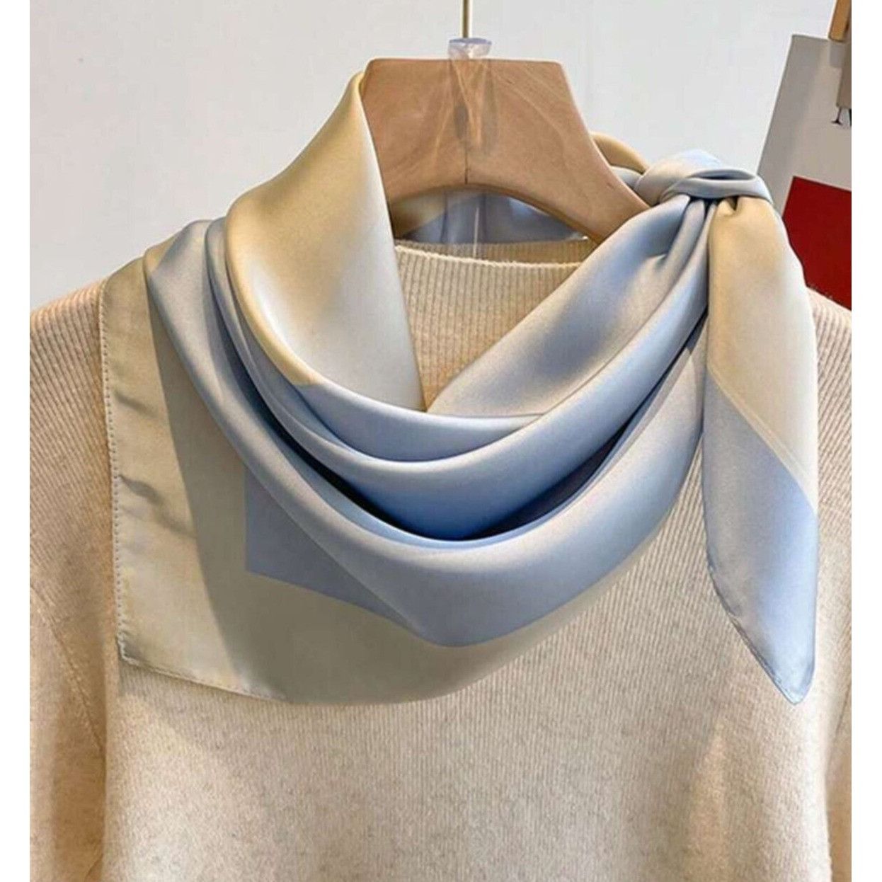 Other ⭐Luxurious Soft Silky Square Scarf Versatile Stylish Elegant Size ONE SIZE - 2 Thumbnail