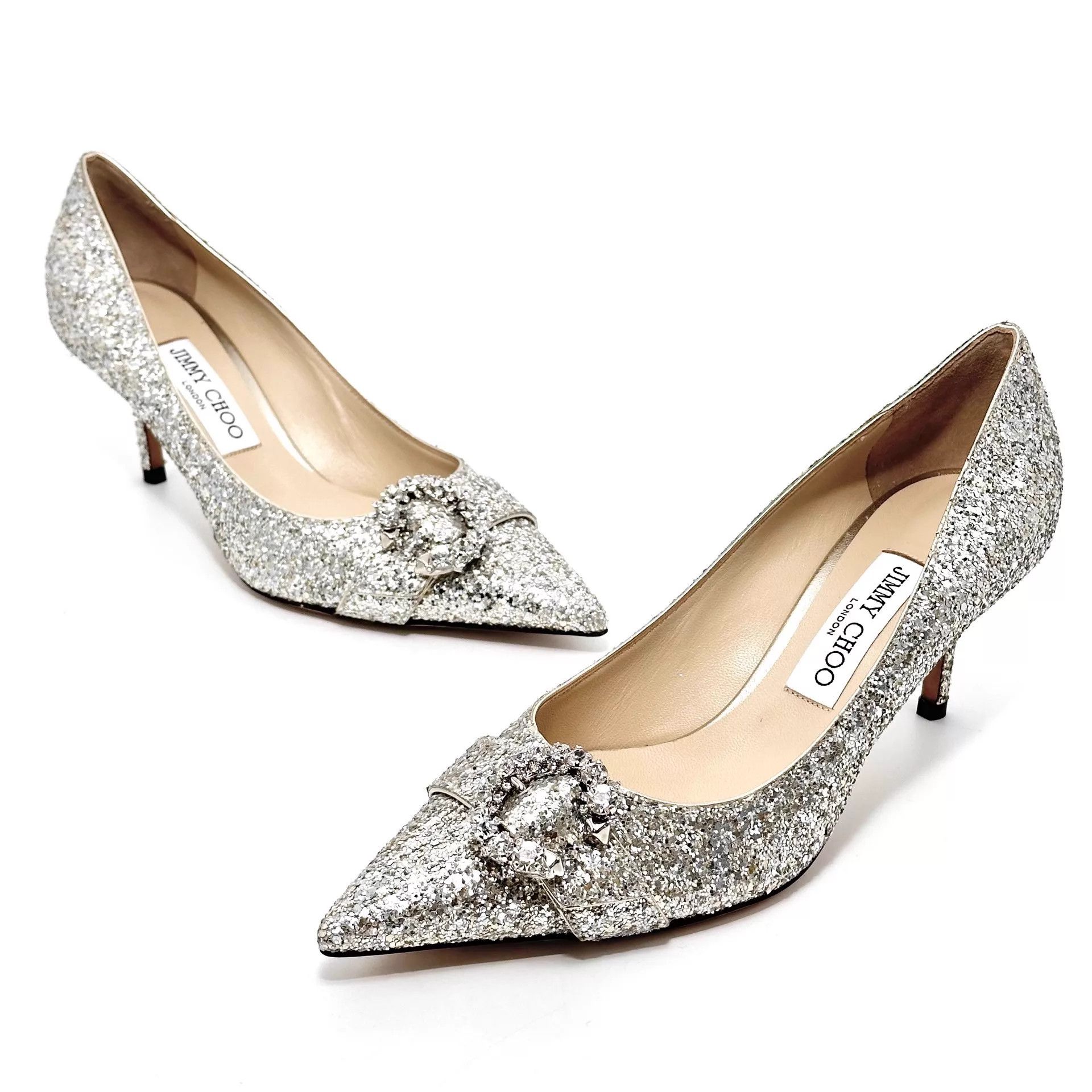 Jimmy Choo Jimmy Choo Silver Sequin Heels 39 Size US 8.5 / IT 38.5 - 2 Thumbnail