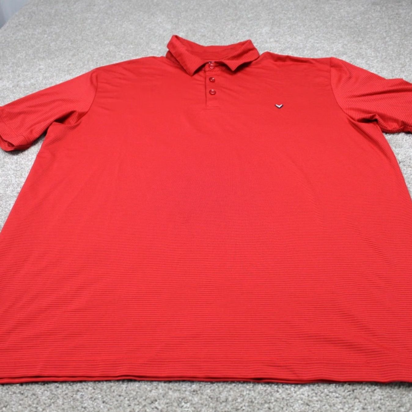 Callaway Callaway Opti-Dry Polo Shirt Mens XL Red w/ Black Stripes Short Sleeve Polo Golf Shirt Size US XL / EU 56 / 4 - 2 Thumbnail