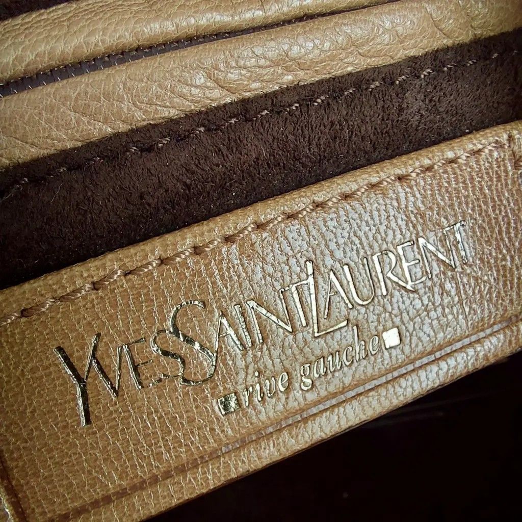 Yves Saint Laurent Yves Saint Laurent - Rive Gauche Suede Quilted Handbag Mocha Size ONE SIZE - 8 Thumbnail