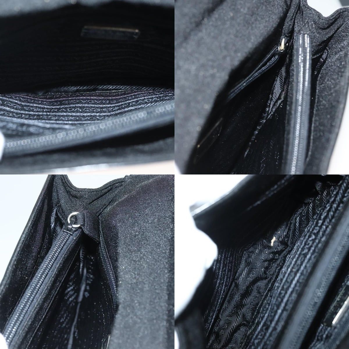 Prada PRADA Hand Bag Canvas Black Silver Size ONE SIZE - 12 Thumbnail