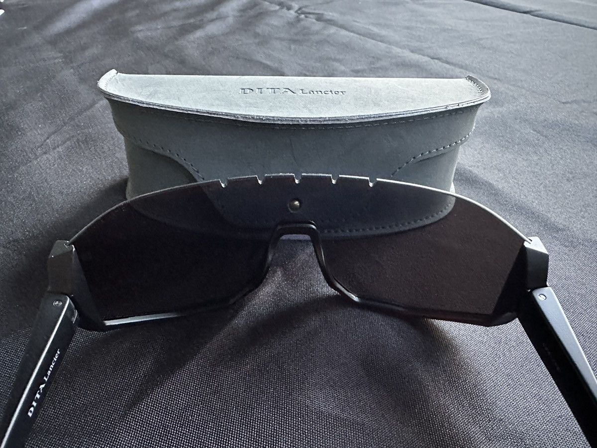 Dita DITA Lancier DLS 719 Shield Sunglasses Matte Black Blue Size ONE SIZE - 4 Thumbnail