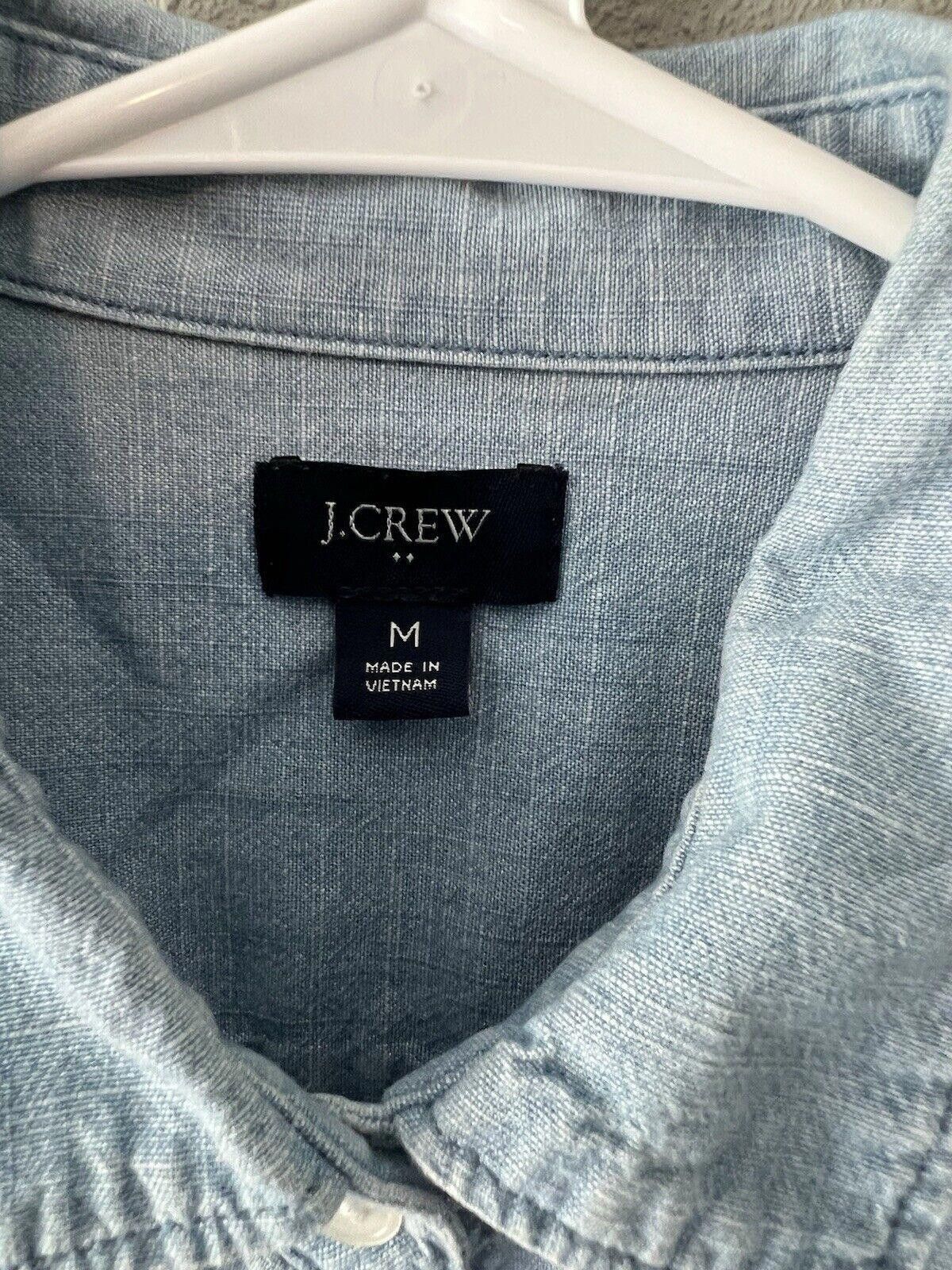 J.Crew J Crew Sz M Classic Fit Tie-Neck Chambray Denim Long Sleeve Size M / US 6-8 / IT 42-44 - 5 Thumbnail