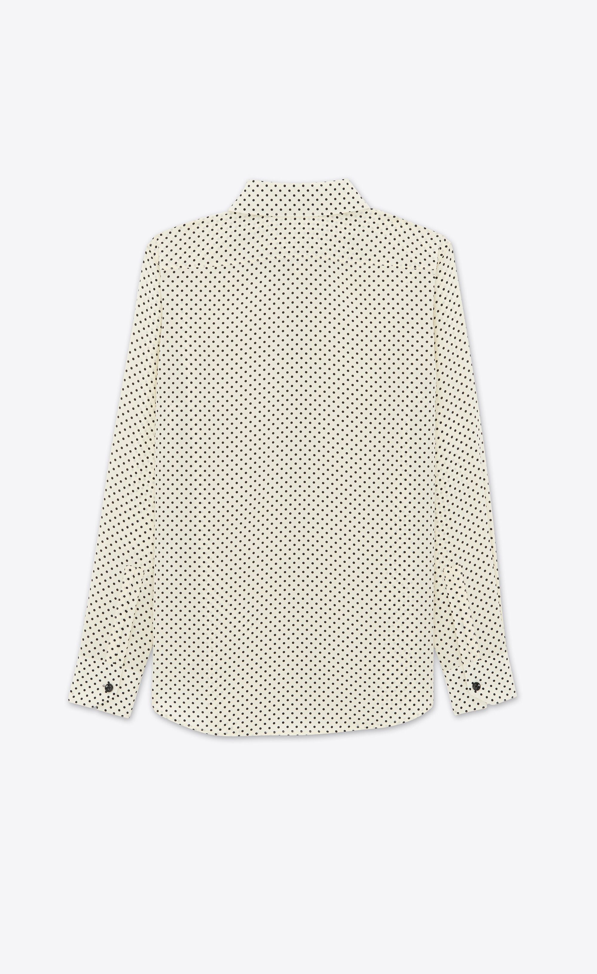 Saint Laurent Paris o1s1wg110125 710448 Classic Shirt in Dotted Crepe de Chine Size M / US 6-8 / IT 42-44 - 5 Thumbnail