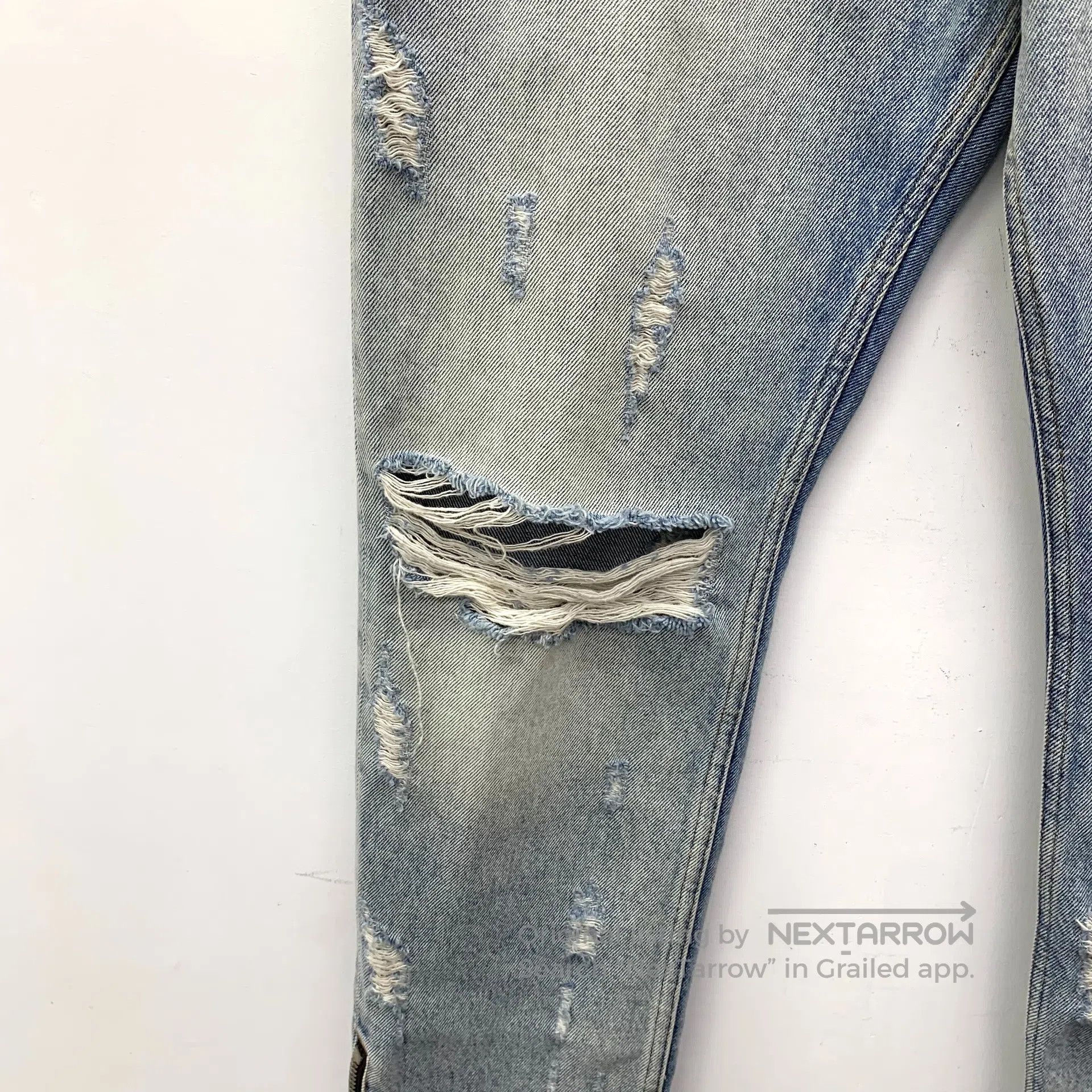 Palm Angels Palm Angels Light Blue Washed Hole Ripped Distressed Desig Size US 32 / EU 48 - 4 Thumbnail