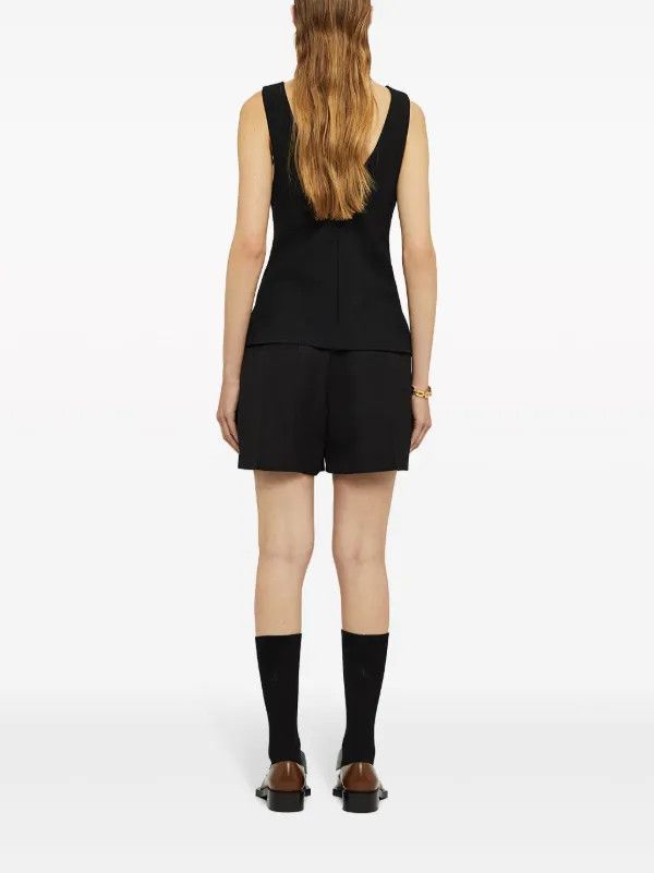 Jil Sander o1w1db10825 Plunging Top in Black Size L / US 10 / IT 46 - 2 Thumbnail