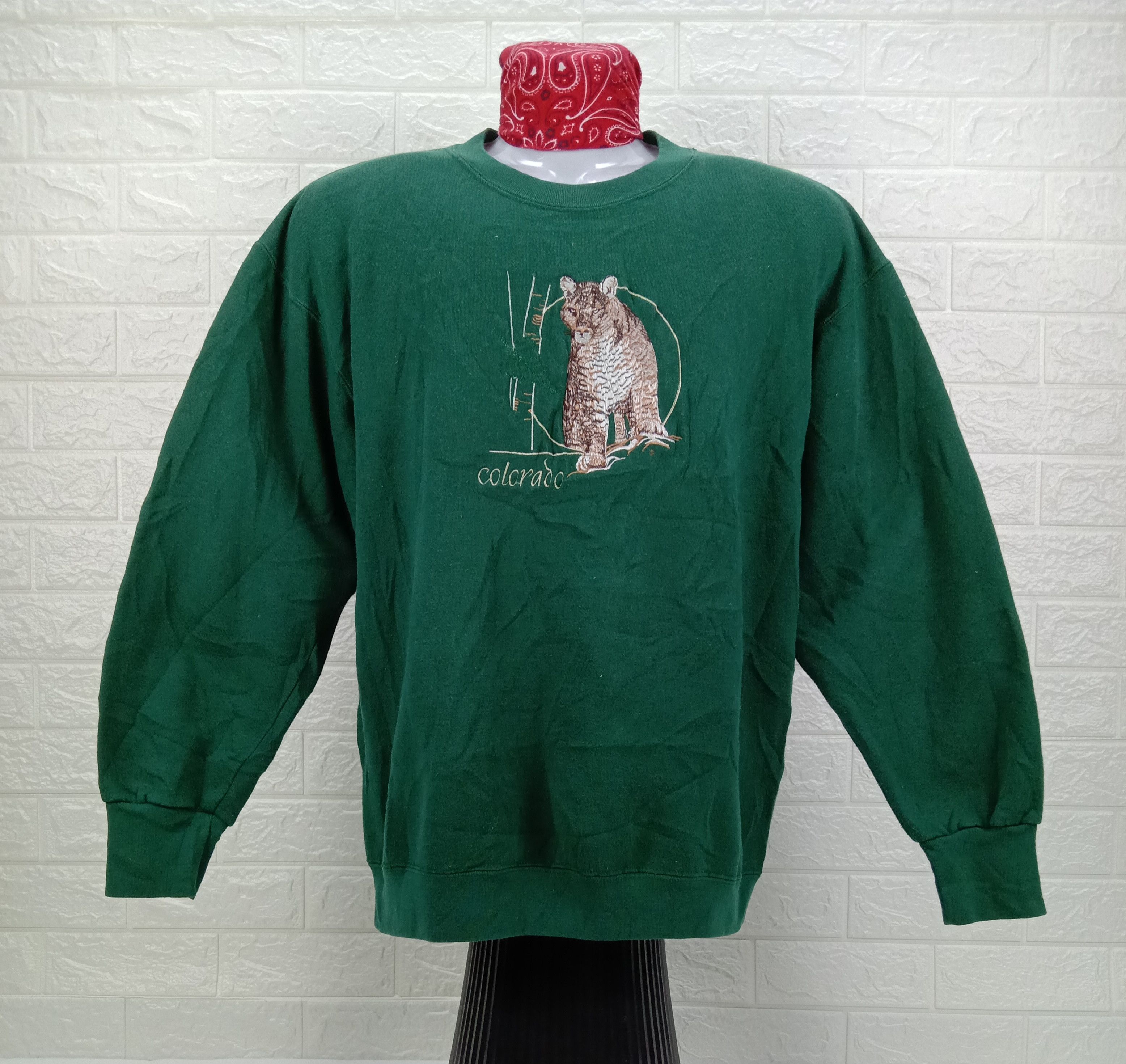image of American Classics x Collegiate Vintage 90's Colorado Cougar Embroidery Sweaatshirt in Green (Size X