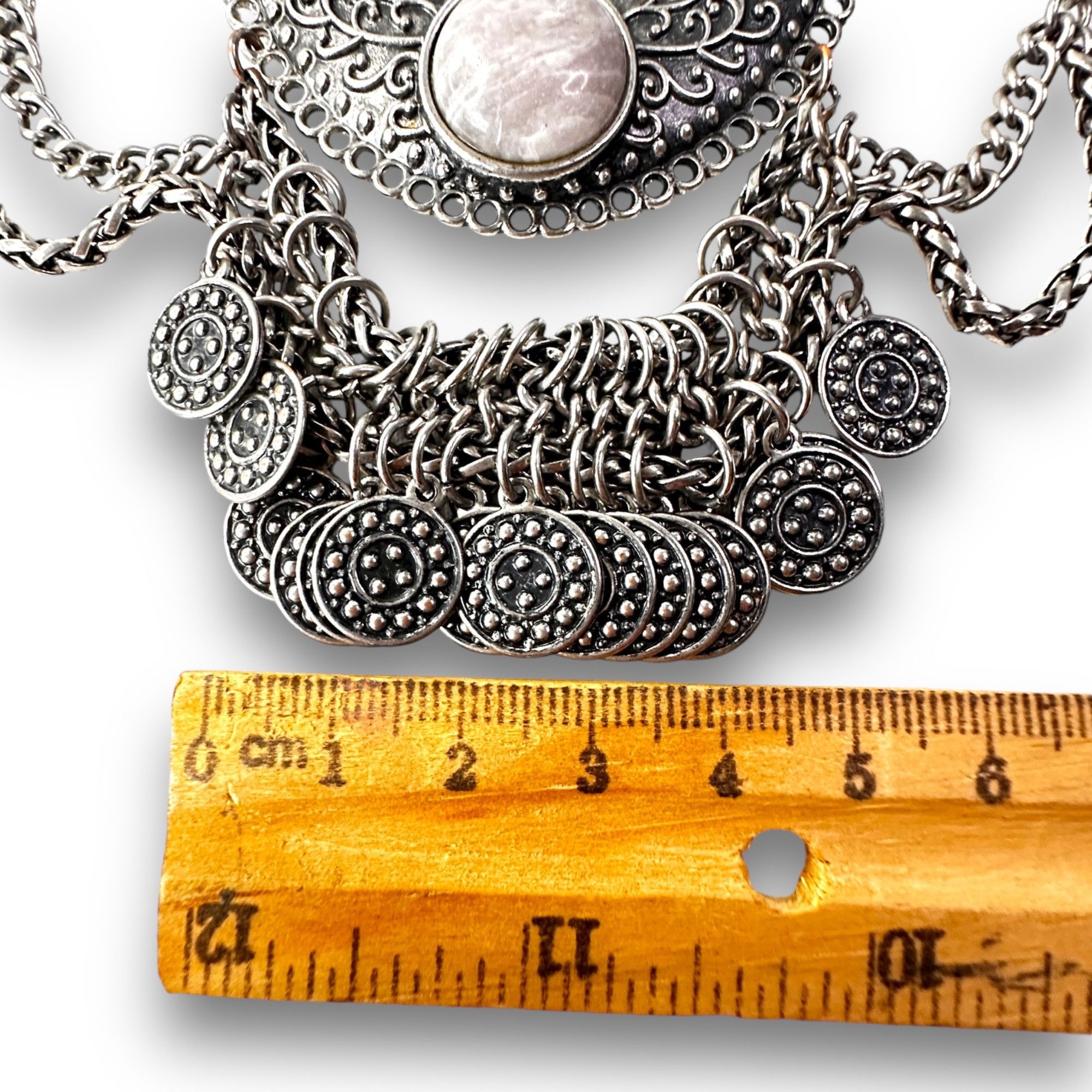 Vintage Vintage Bohemian Statement Necklace Intricate Coin Detailing Size ONE SIZE - 7 Thumbnail