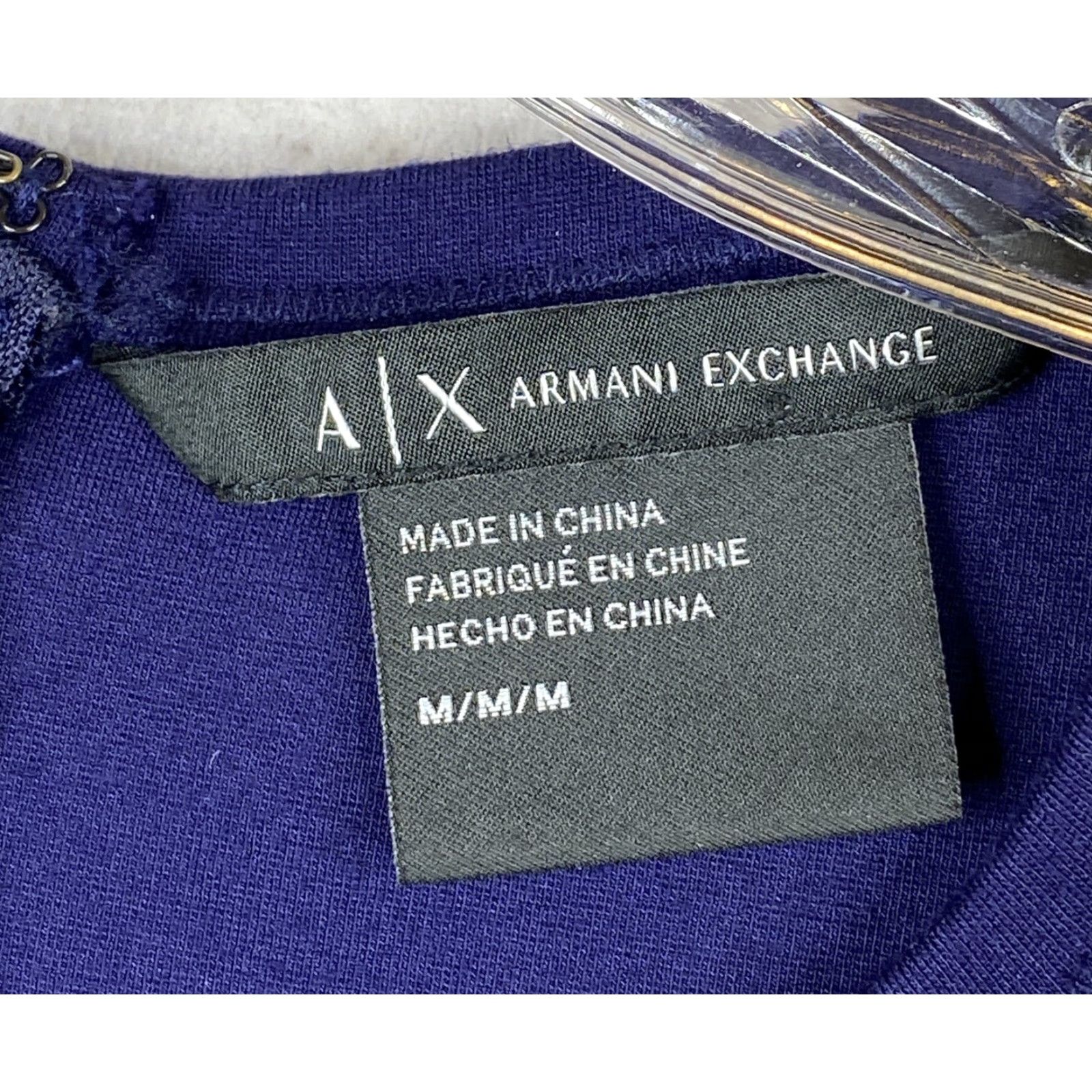 Armani Exchange Armani Exchange Dress Womens M Blue Sleeveless Ruffle Knee Length Ponte Knit Size M / US 6-8 / IT 42-44 - 3 Thumbnail