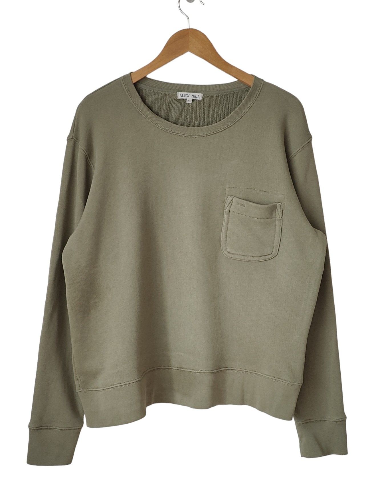 Alex Mill Alex Mill Military Khaki Pocket Sweatshirt Crewneck Size US XL / EU 56 / 4 - 1 Thumbnail