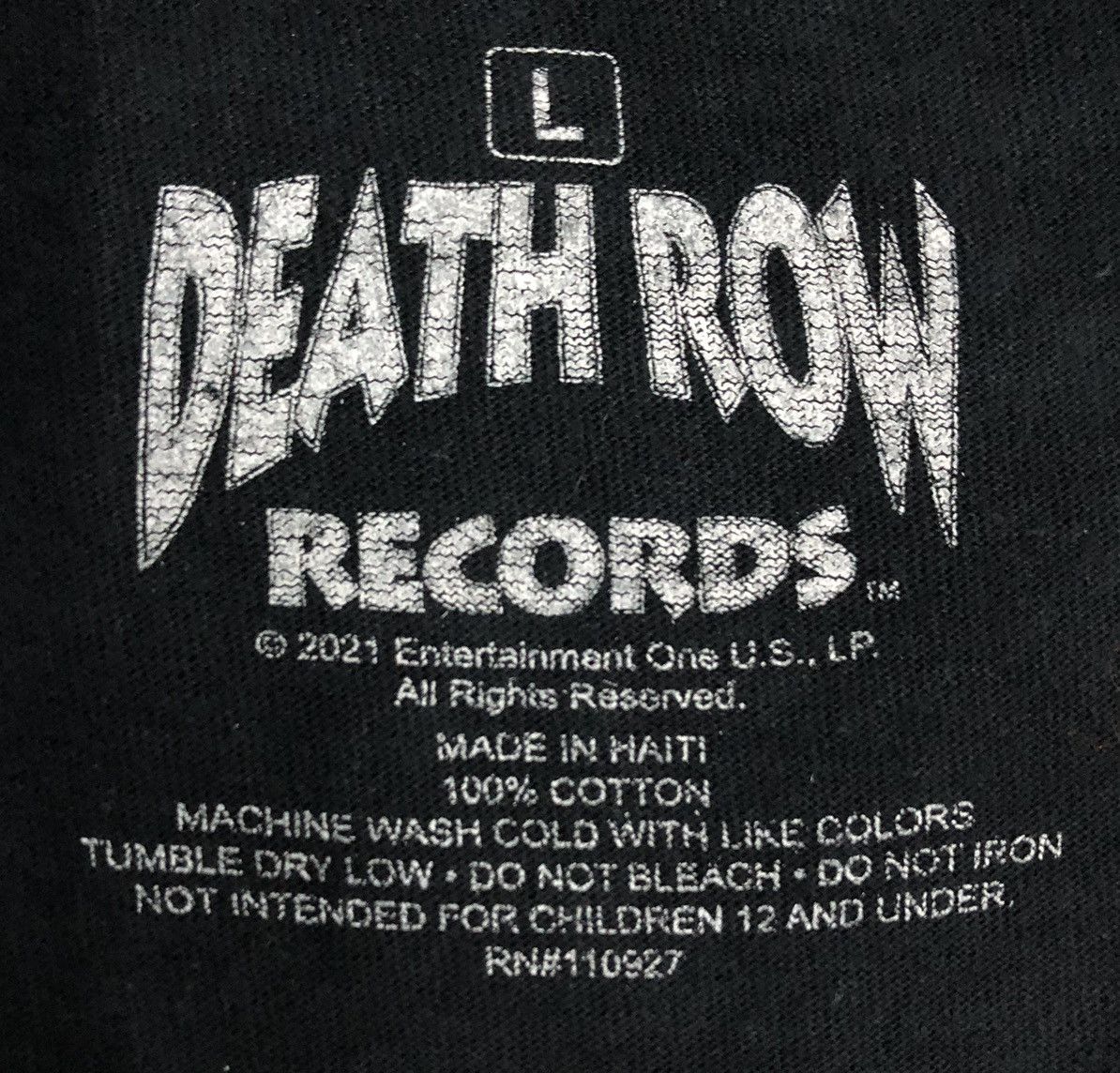 Death Row Records 2021 Entertainment One U.S. Death Row Records T-Shirt Size US L / EU 52-54 / 3 - 8 Thumbnail