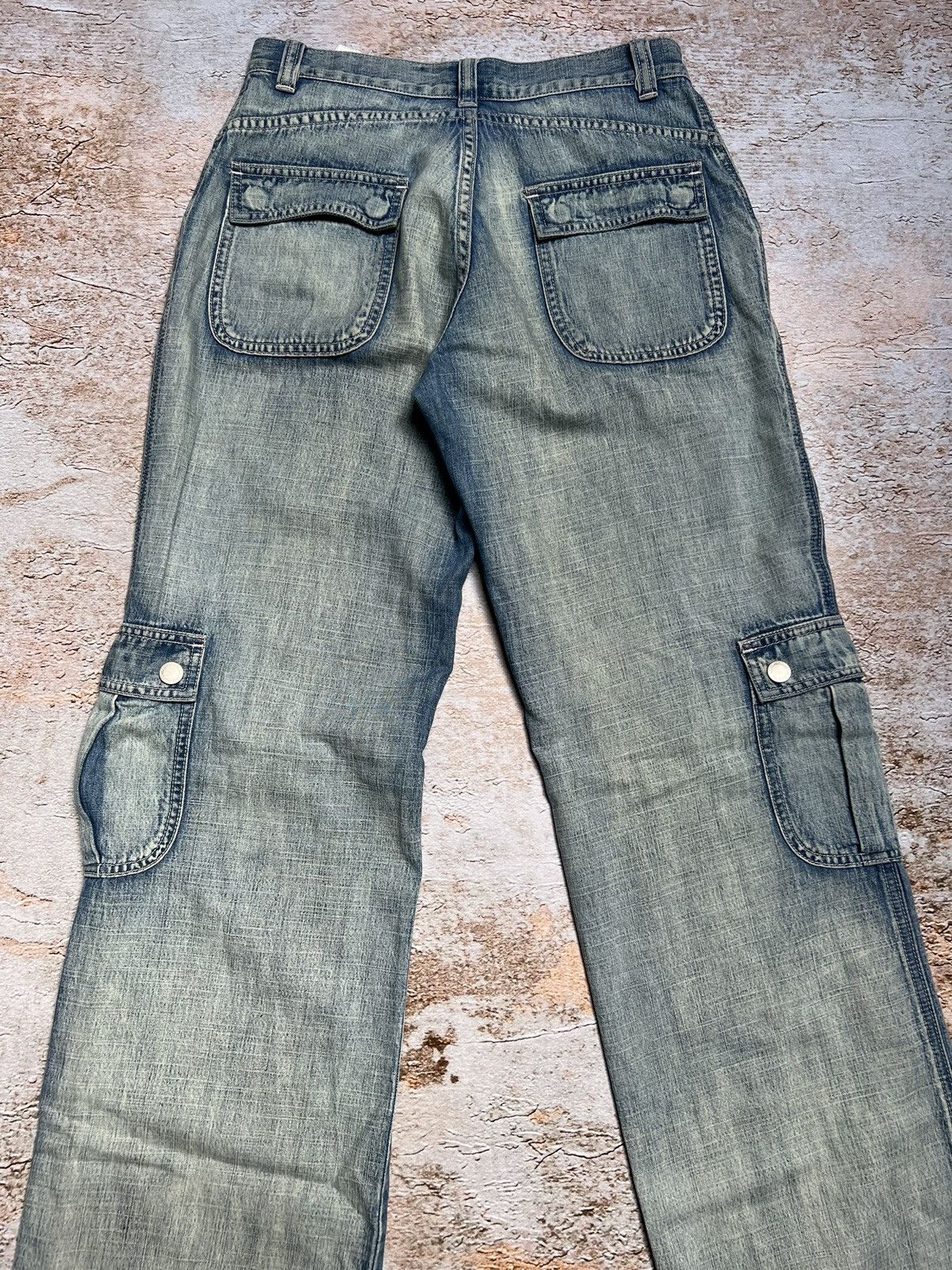 Japanese Brand × Vintage Vintage Japanese cargo washed flare jeans Size 28" / US 6 / IT 42 - 6 Thumbnail