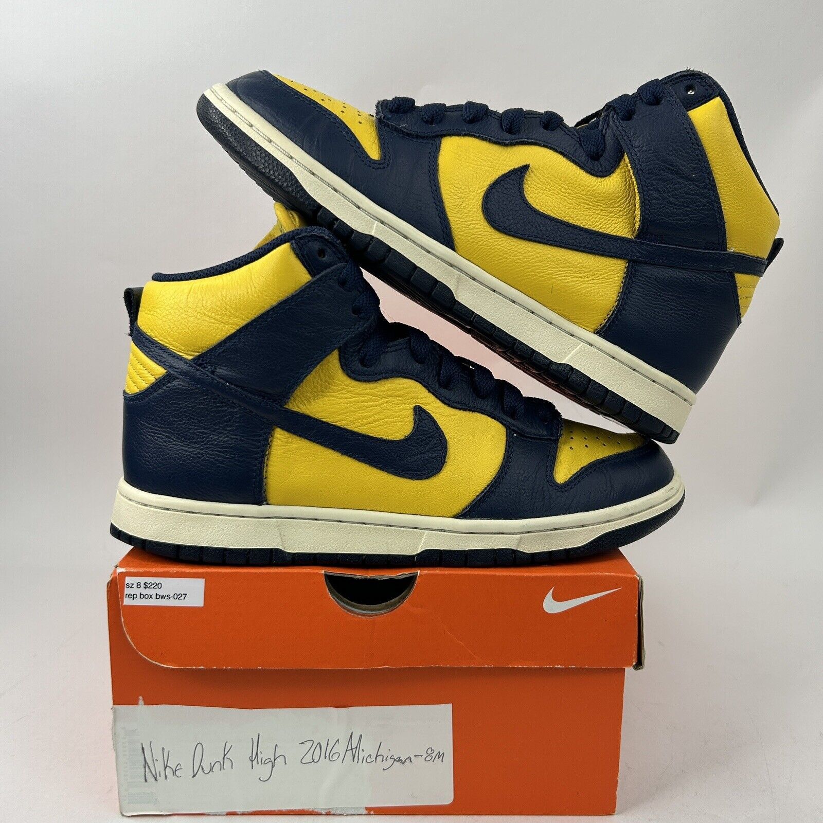 Nike Nike Dunk High Retro “Michigan” 2016 Size US 8 / EU 41 - 1 Thumbnail