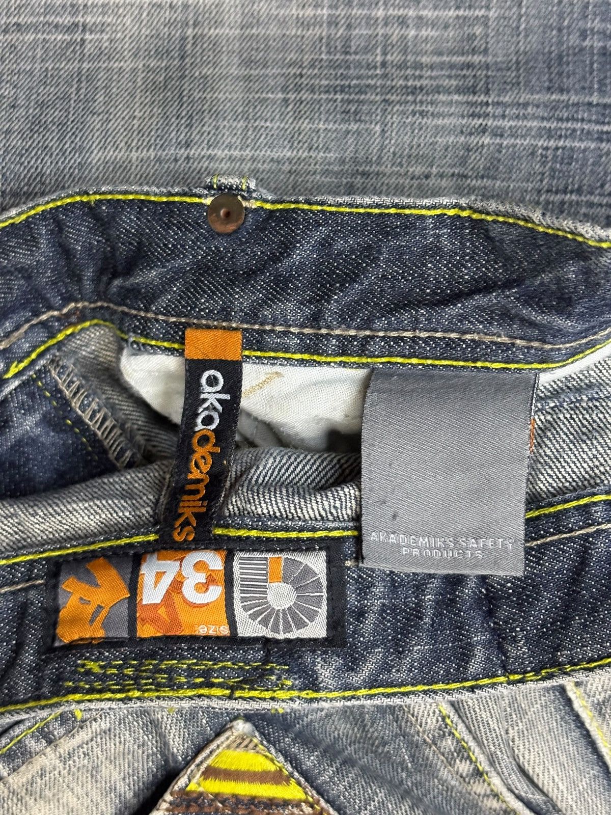 Akademiks × Japanese Brand Vintage Akademiks Diamond Embroidered Wide Leg Baggy Jeans Size US 34 / EU 50 - 10 Thumbnail
