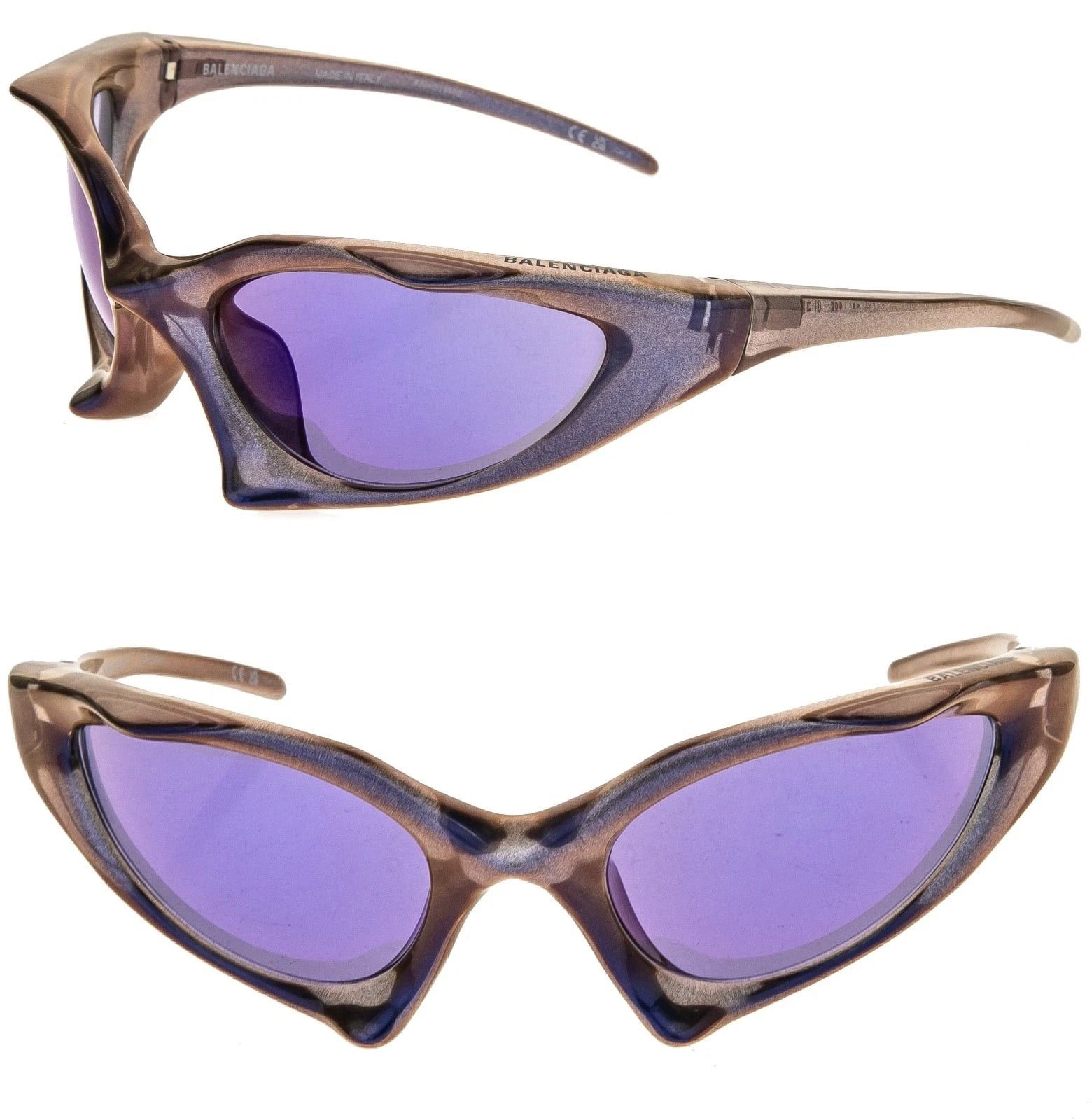 Balenciaga BALENCIAGA BB0352S RUNNER CAT 0352 Violet Sunglasses 002 Size ONE SIZE - 1 Thumbnail