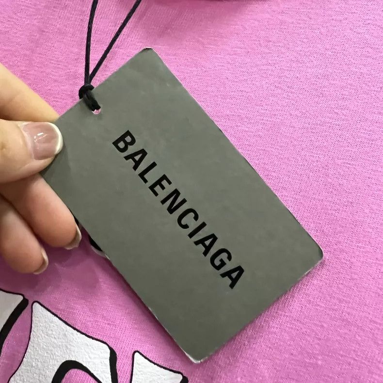 Balenciaga Balenciaga Pink Letter Logo Short Sleeve Size US M / EU 48-50 / 2 - 5 Thumbnail