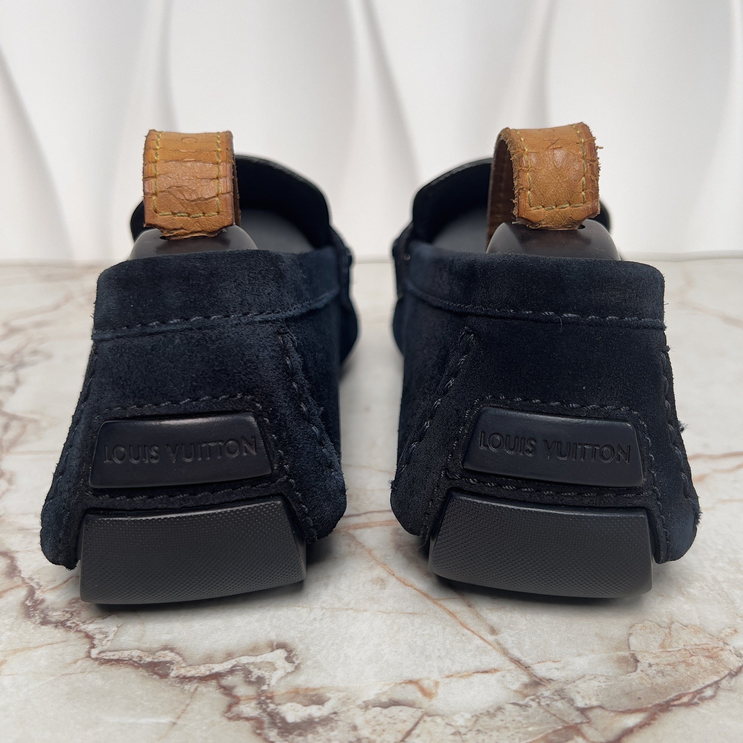 Louis Vuitton Monte Carlo LV Logo Driving Moccasins Blue Suede Size US 10 / EU 43 - 8 Thumbnail