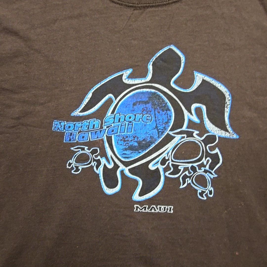 Jerzees Vintage North Shore Hawaii T-Shirt Turtle Brown XL Tropical Size US XL / EU 56 / 4 - 2 Thumbnail
