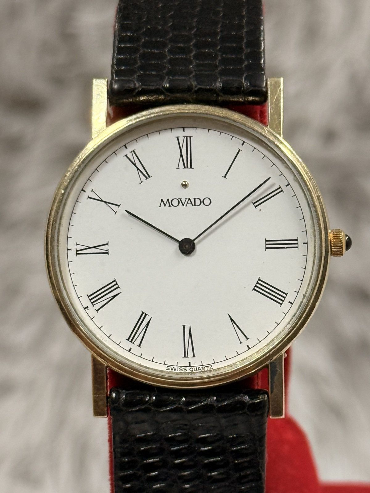 Vintage MOVADO ETA Swiss Quartz Men’s Watch 14K Solid Gold Size ONE SIZE - 5 Thumbnail