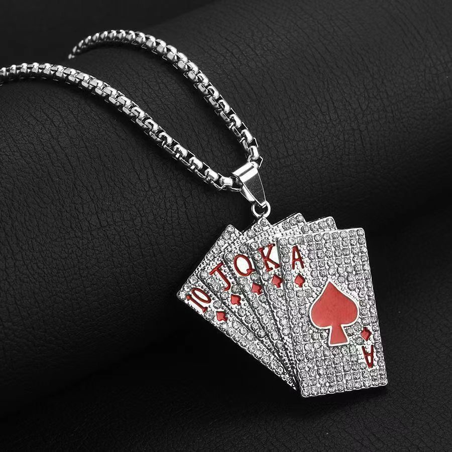 Jewelry Red Trendy Playing Card Necklace Size ONE SIZE - 1 Thumbnail