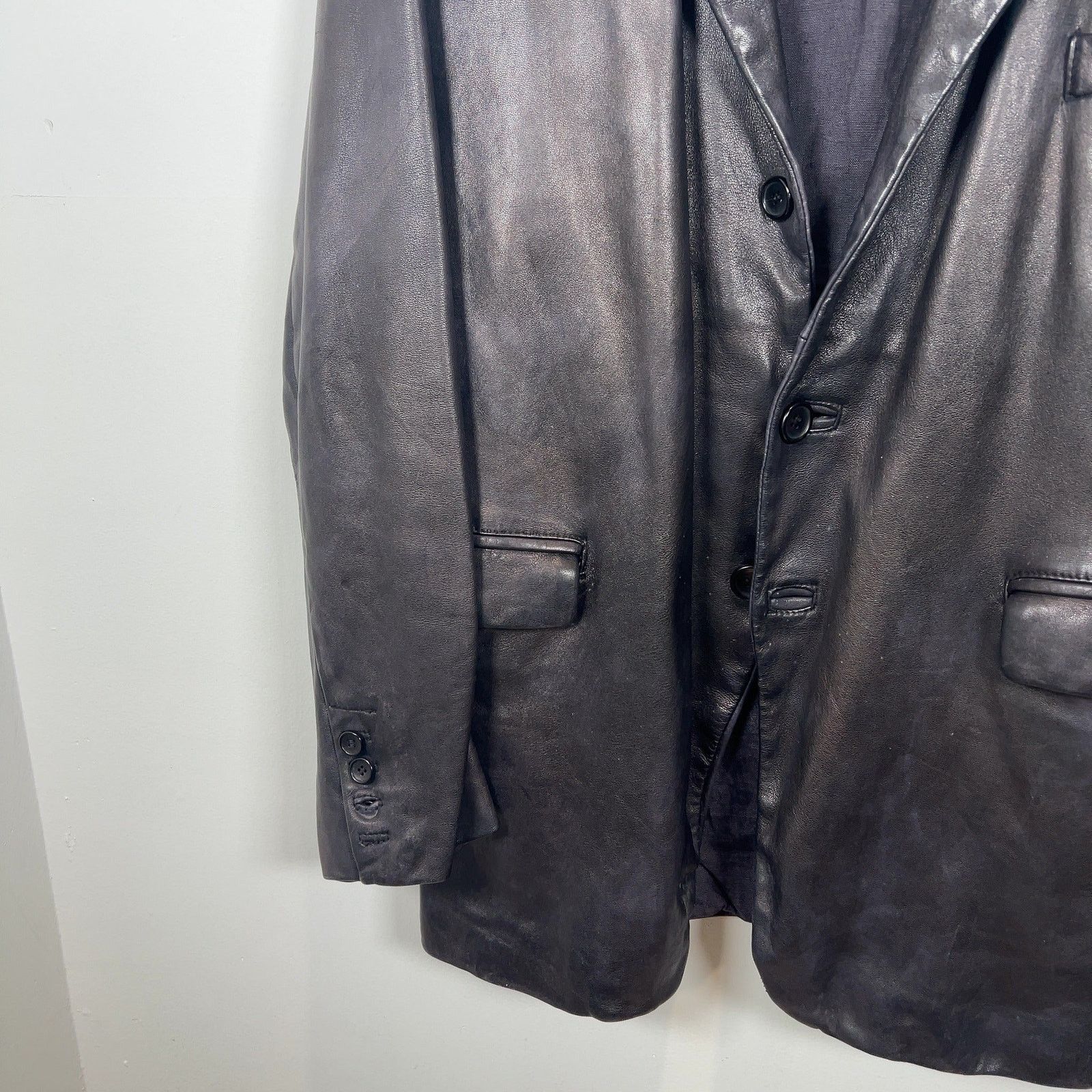 Giorgio Brato Giorgio Brato Leather Blazer Size 40S - 5 Thumbnail
