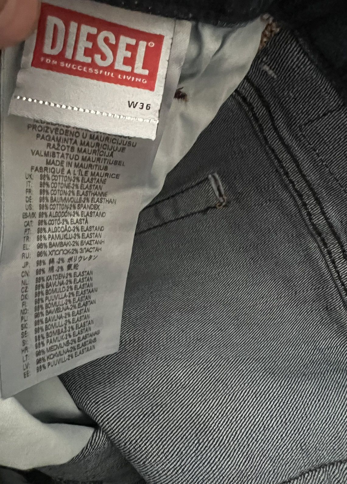 Diesel Diesel Mens Tepphar Slim Fit Jeans Blue $195 Size 36/32 Size US 36 / EU 52 - 8 Thumbnail