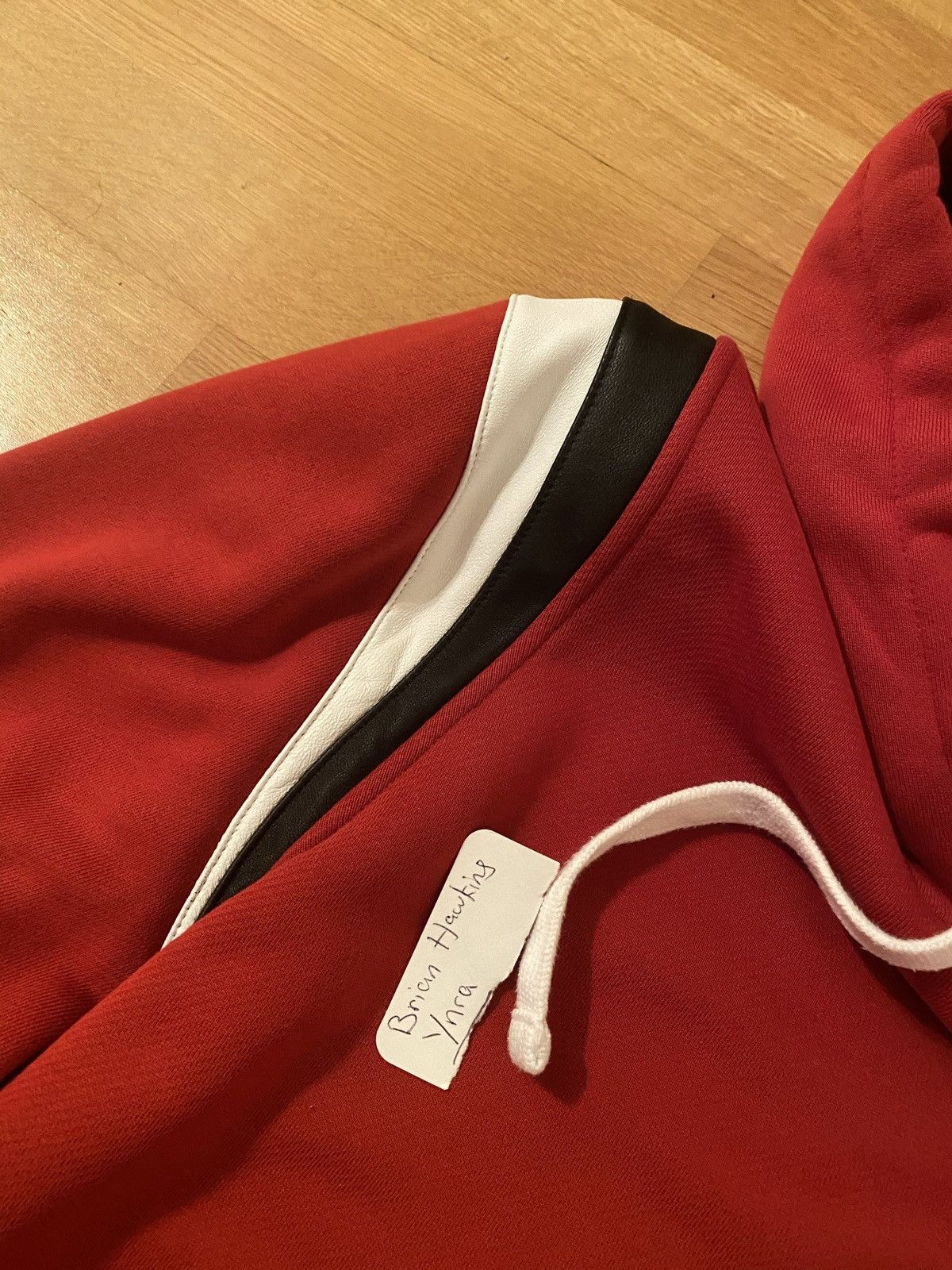 Amiri Amiri Leather-Accented Varsity Pullover Hoodie Size US XL / EU 56 / 4 - 3 Thumbnail