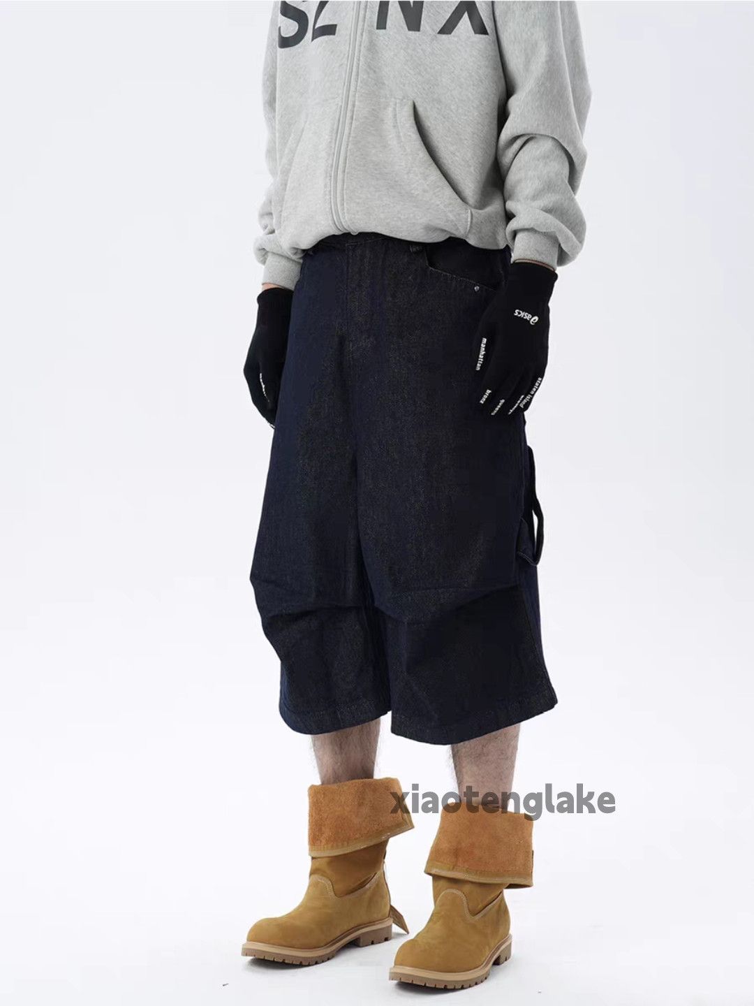 Vintage xz denim wide Leg loose baggy hiphop work shorts Size US 33 - 8 Thumbnail